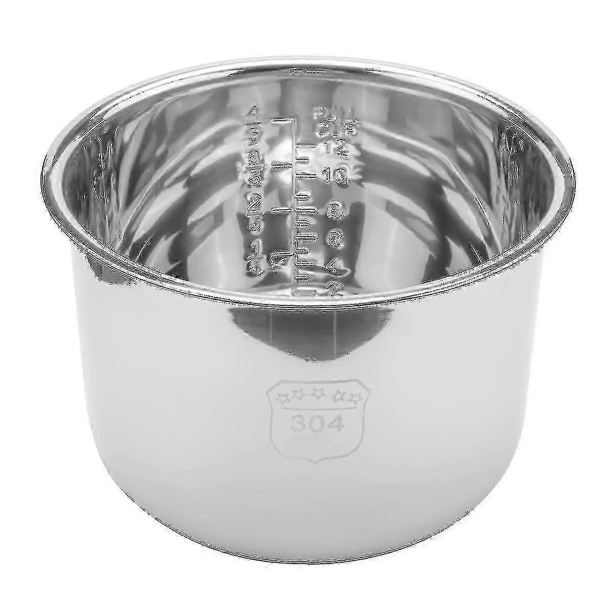 6L indvendig gryde i rustfrit stål til trykkoger og riskoger udskiftningsforing