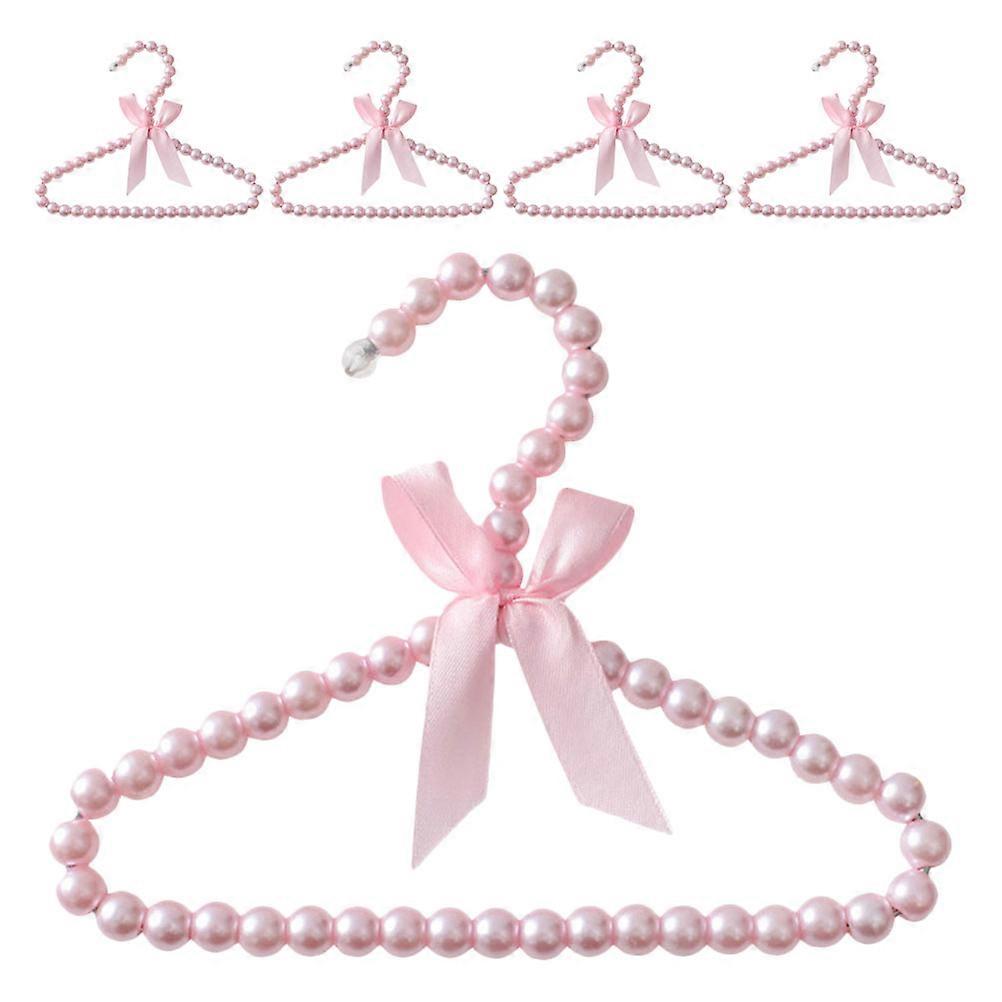 Pet Clothes Hangers Small Plastic Hangers for Pet Apparel Display 5Pcs Pink