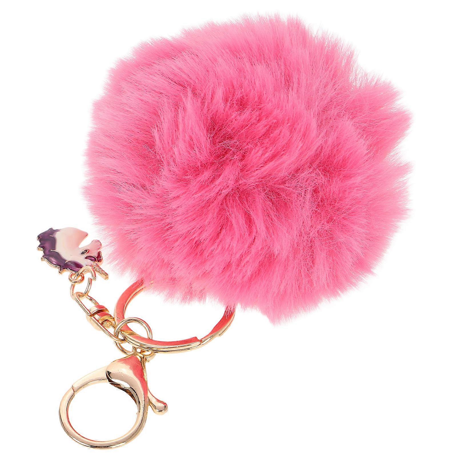 Plush Unicorn Keychain Hanging for Key Bag Pink Decorative Creative Toy 1Set