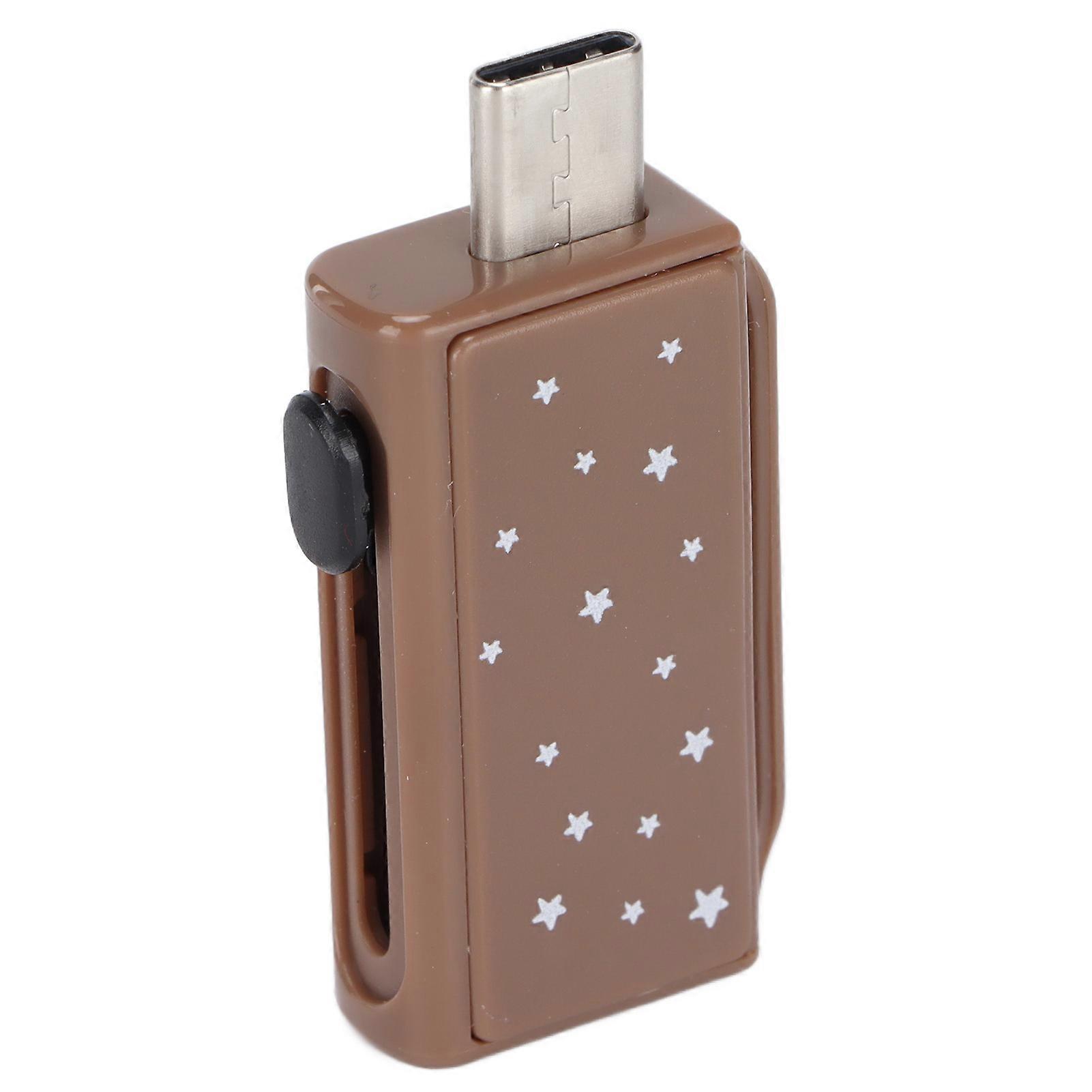 Portable 128GB Tea Brown USB Flash Drive Push Pull Design for Data Storage and Transfer