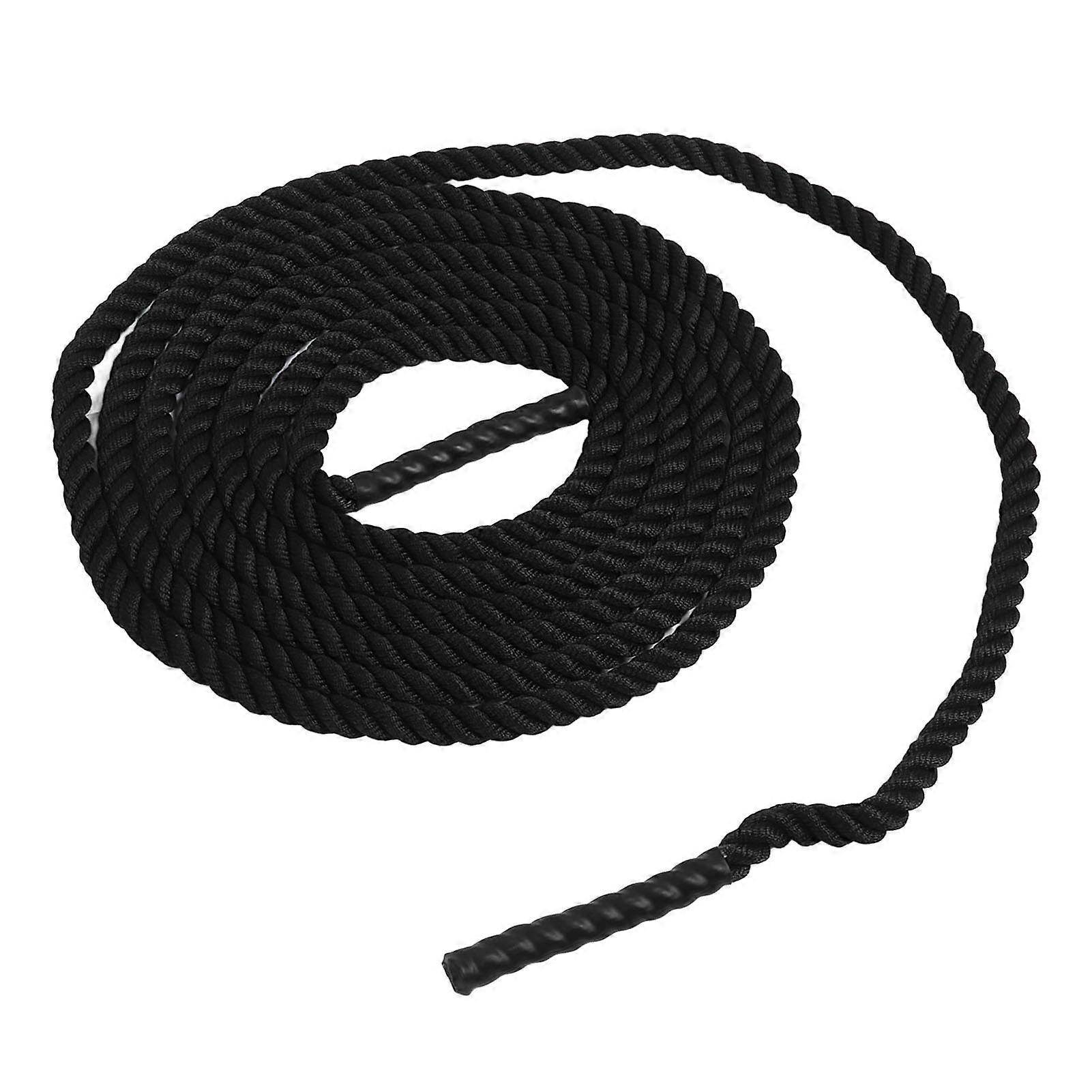 Power Battle Rope 12m/39.4ft Black Lightweight Polyester Training