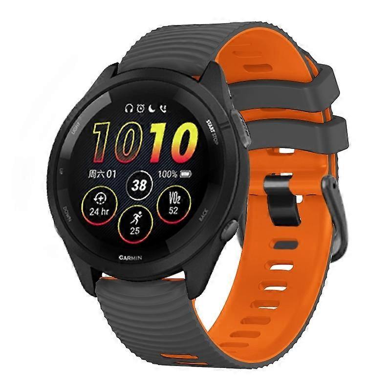 Curved Two Color Silicone Strap 22mm