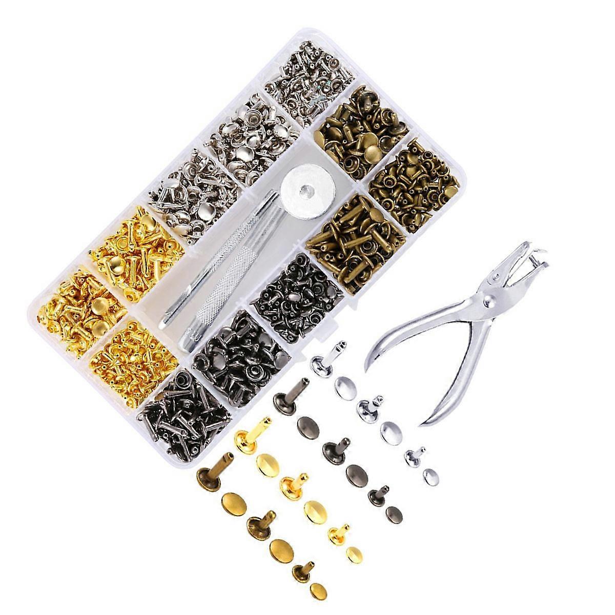 Craft Repair Suite with 360 Sets Double-sided Rivets and Installation Tools in Assorted