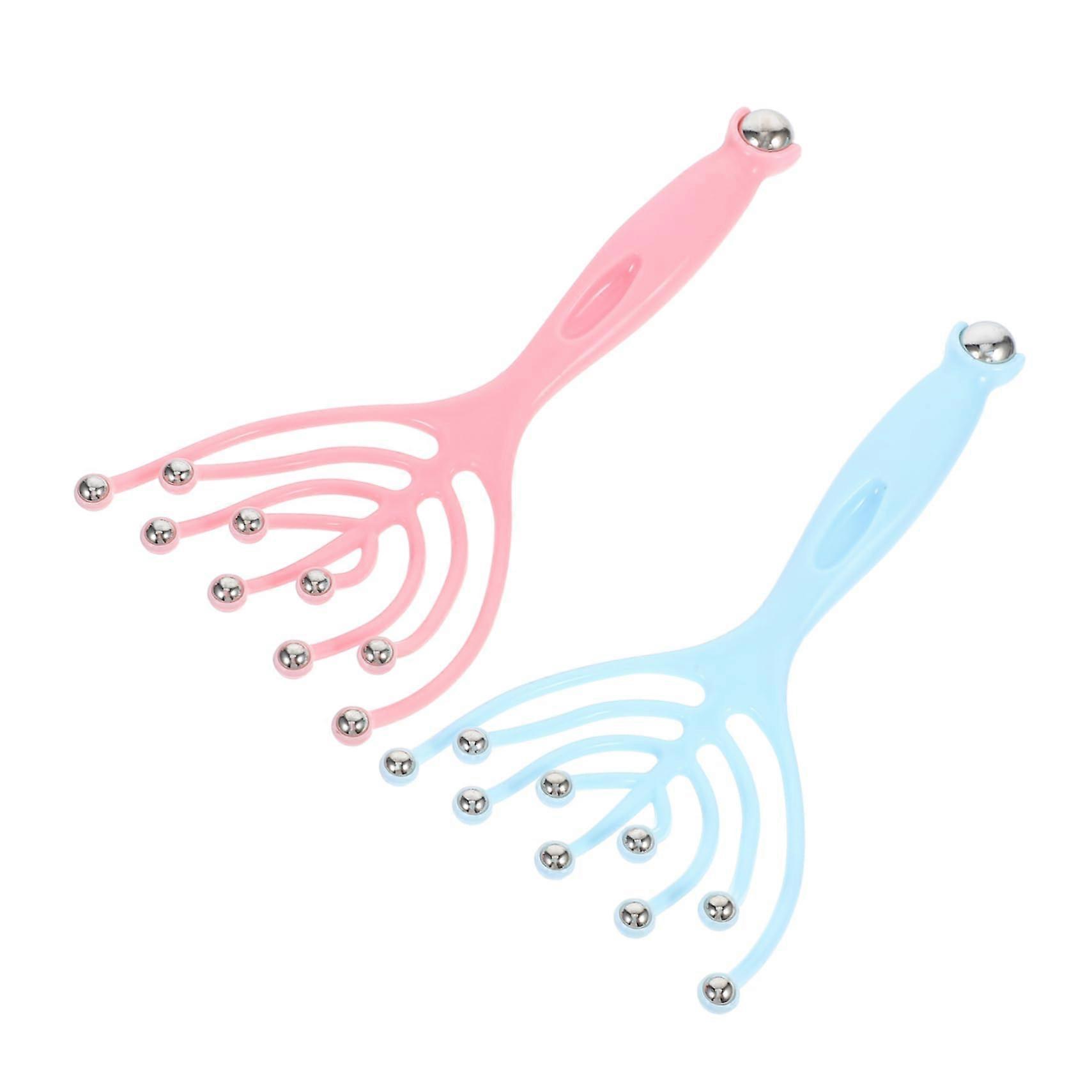 Handheld Scalp Massager Twin Pack 2 Pieces, Manual Head Massager For Neck And Shoulder Relief, Portable Hair Spa Tool