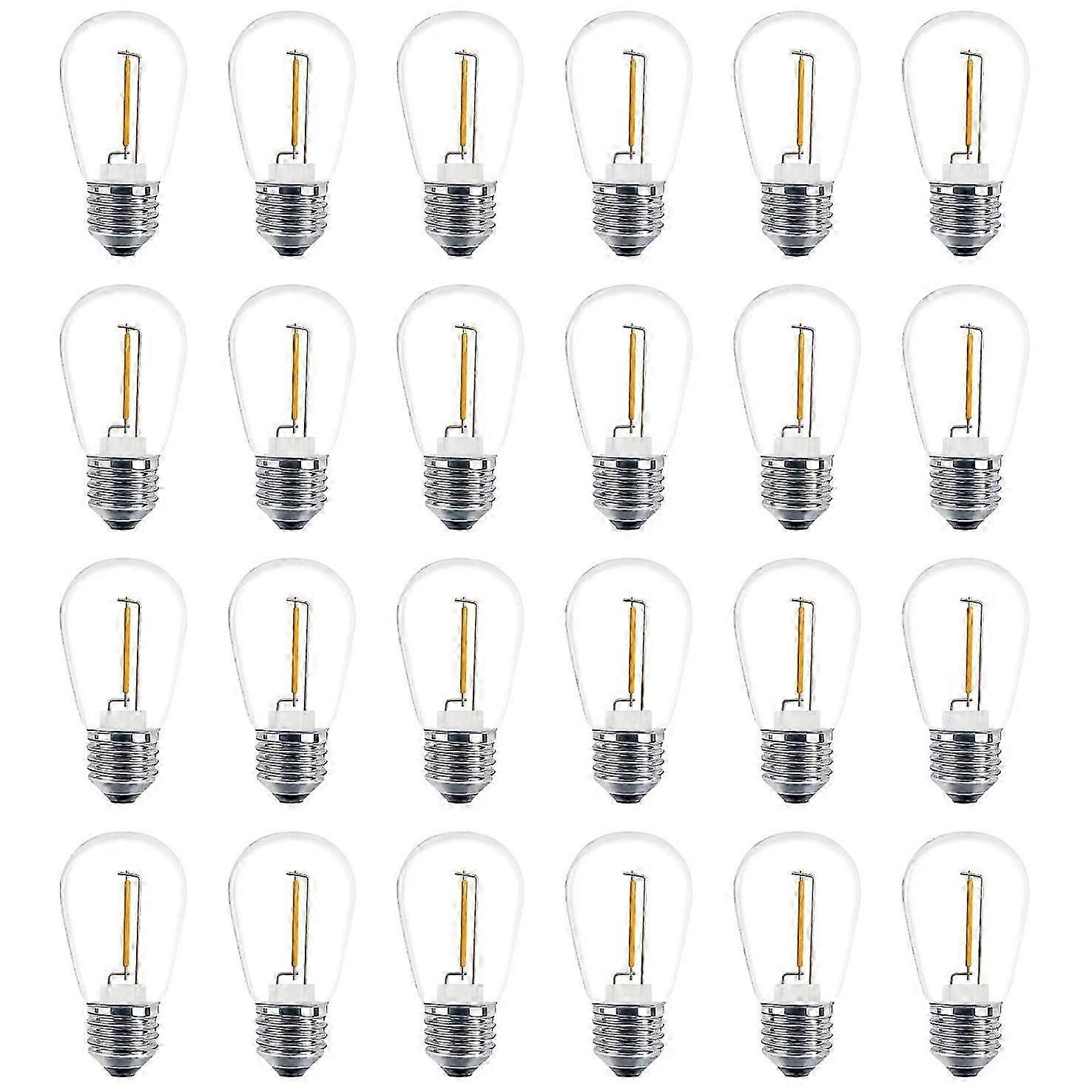 Solar string light bulbs 24 pack for outdoor S14 LED replacement