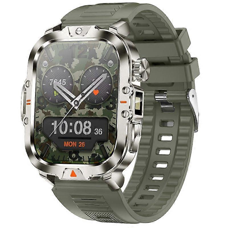 Smartwatch with Bluetooth Calling, Outdoor Waterproof Design, Sports Tracking, Heart Rate Monitoring, and Step Counter(Green)