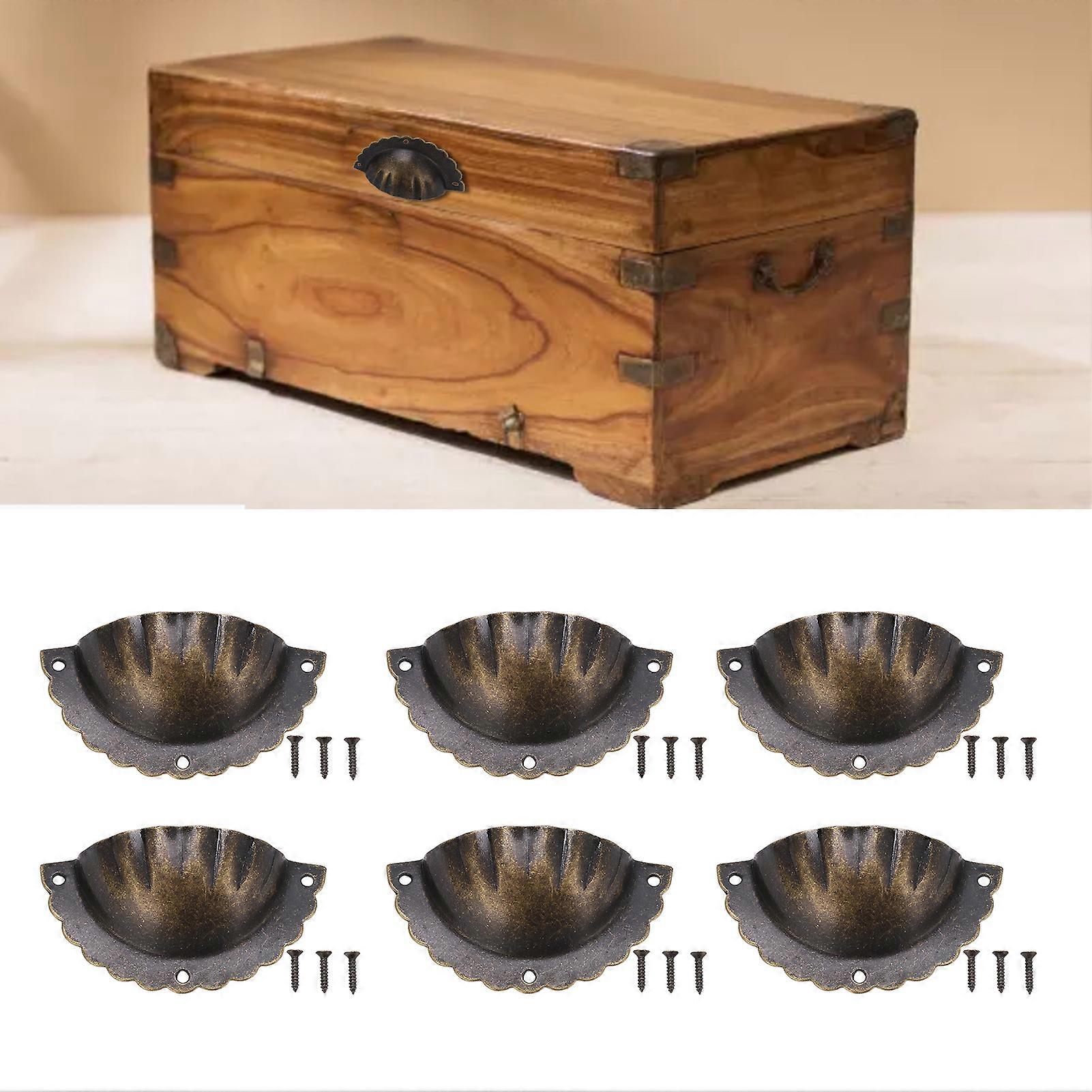 20Pcs Bronze Iron Shell Shape Drawer Handles 71x35mm Elegant