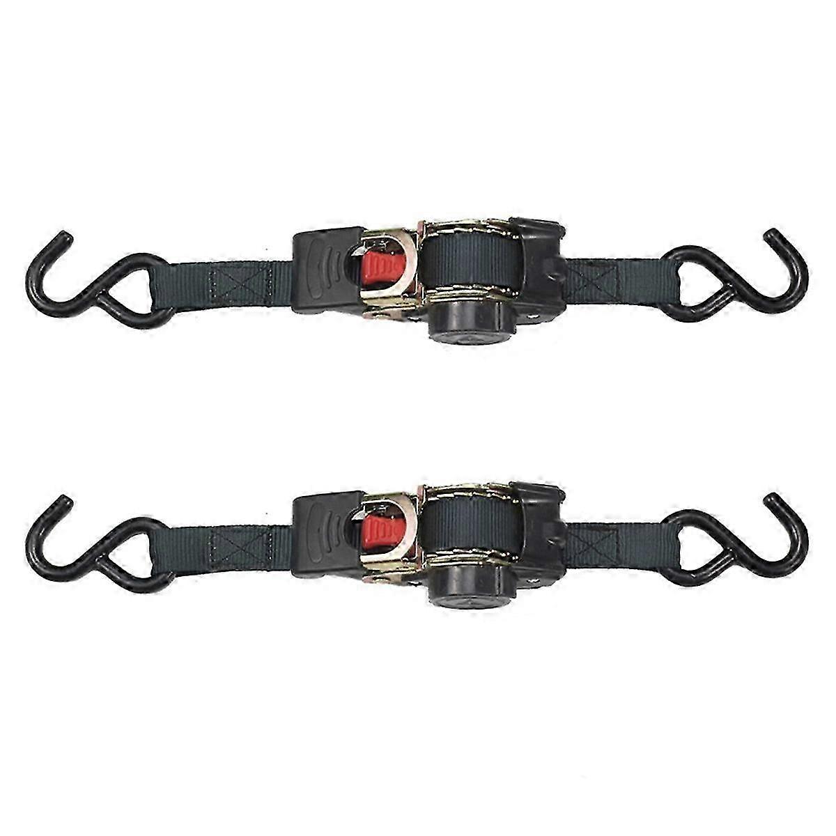 Universal Tools Universal Tie Down Belts with Automatic Rollup Retractable and Easy Carry Ratchet
