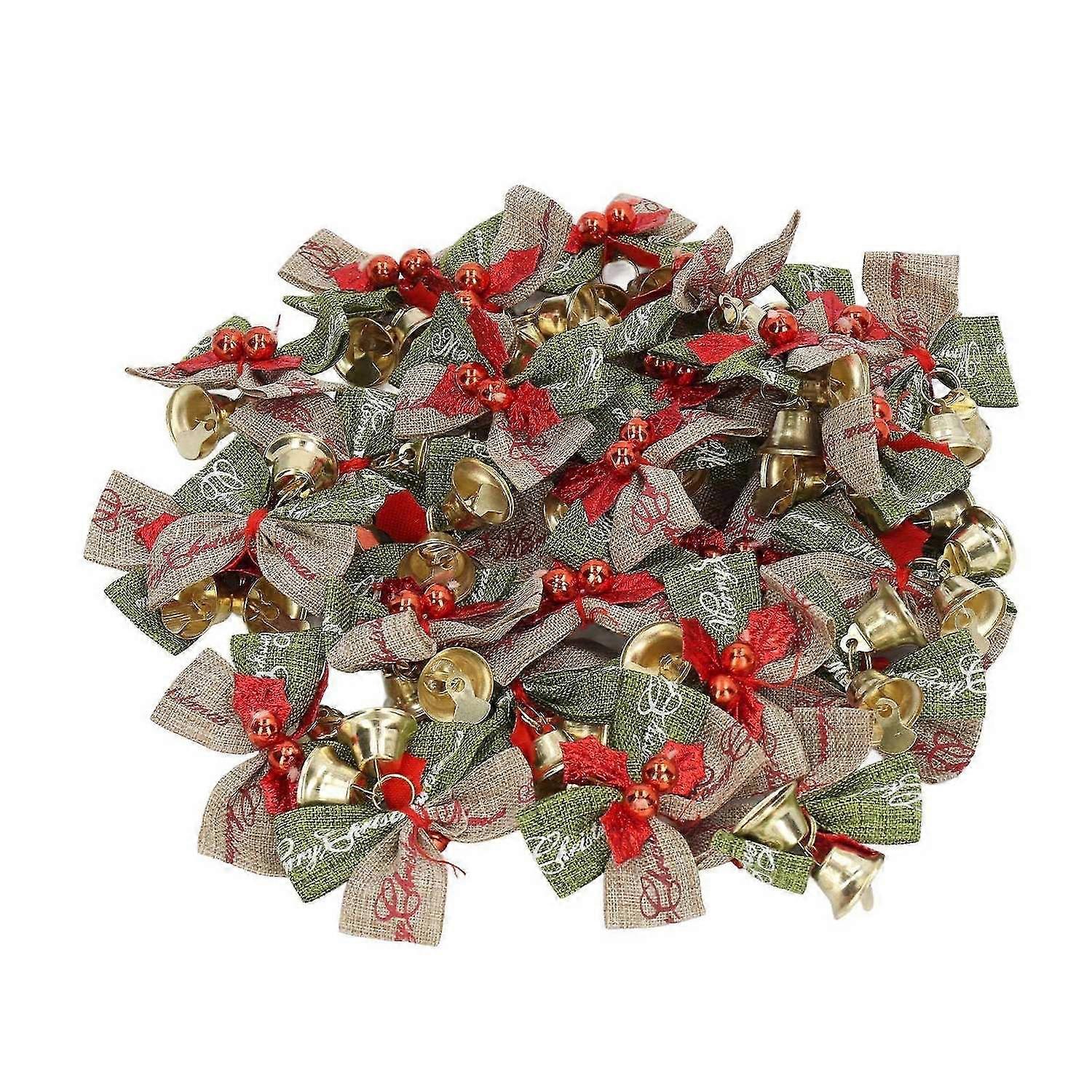 2025 Latest Model 50Pcs Mini Bowknot Bells Durable Metal Happy Vibes Widely