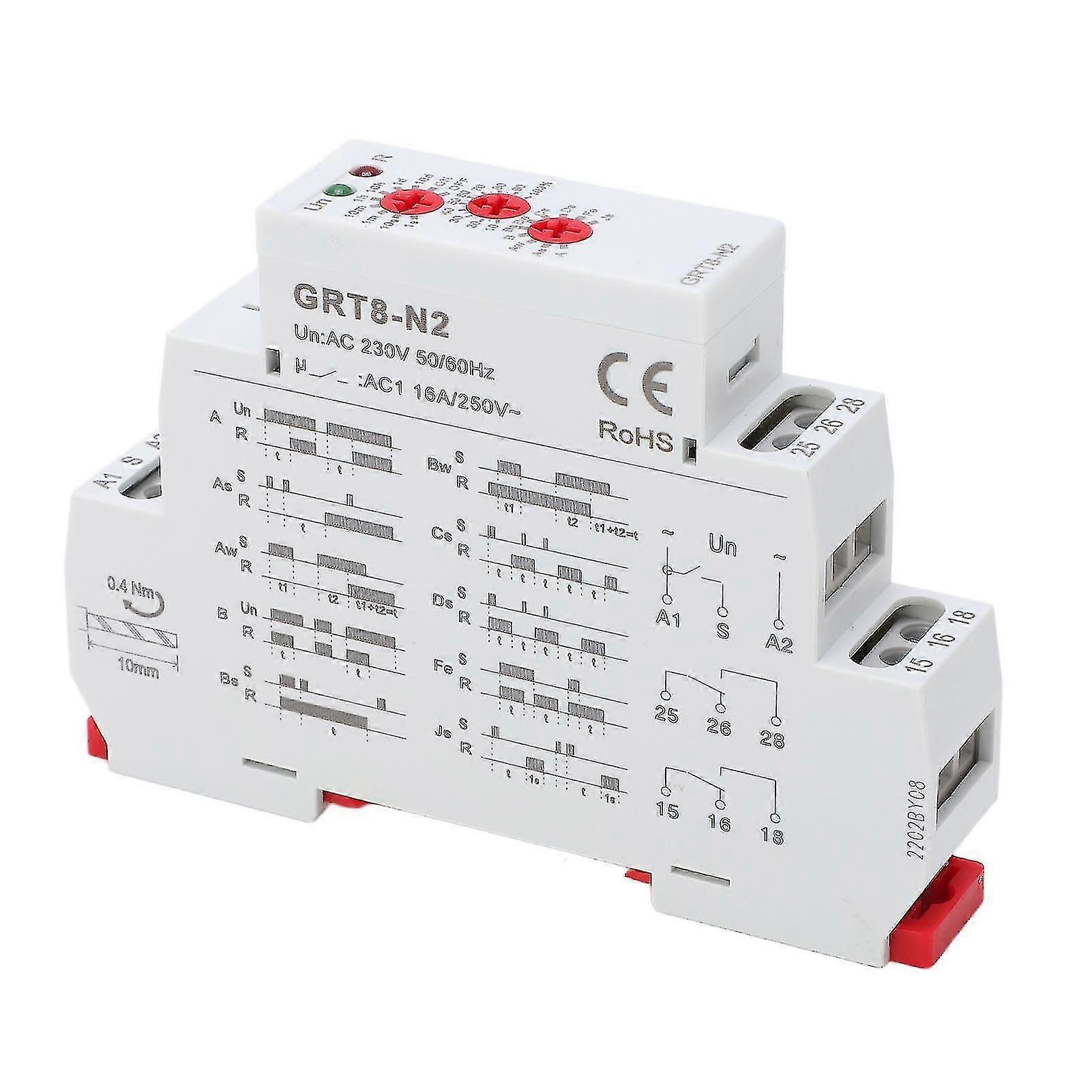 2025 Multifunction Time Relay Flame Retardant Housing LED Indicator Light Electronic Repeat Relay AC