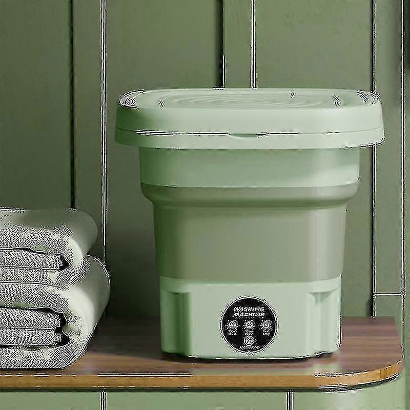 Portable Foldable 8L Washing Machine for Socks Underwear, Compact Travel Washer with Spin Dry & 3 Modes
