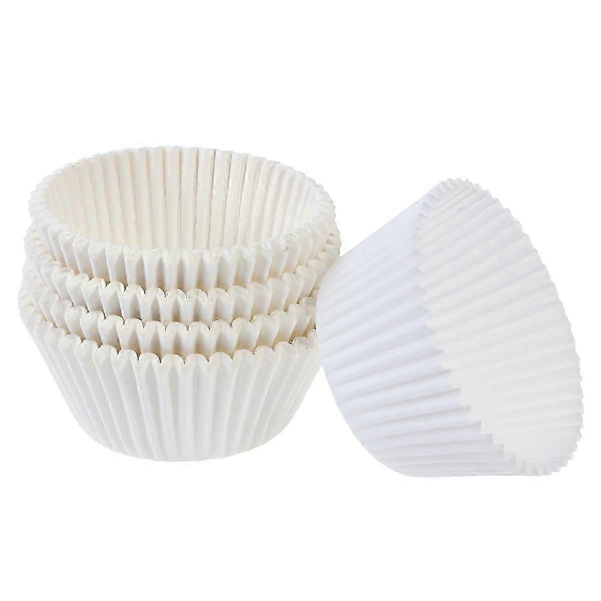 100 Pcs Paper Baking Cups Cupcake Wrappers Liners Muffin Cases Cake Cup Party Favors (White)