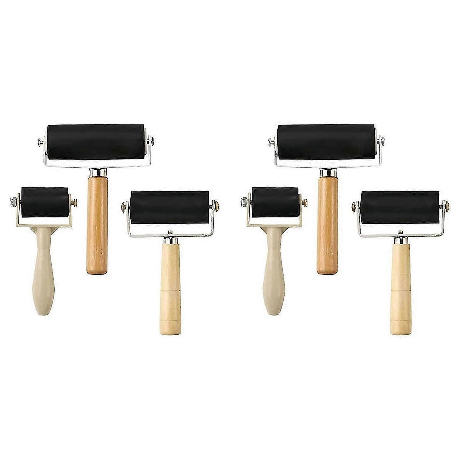 3 Pack Rubber-Roller Brayer Rollers 1.4/2.4/4 Inch Art Craft Roller
