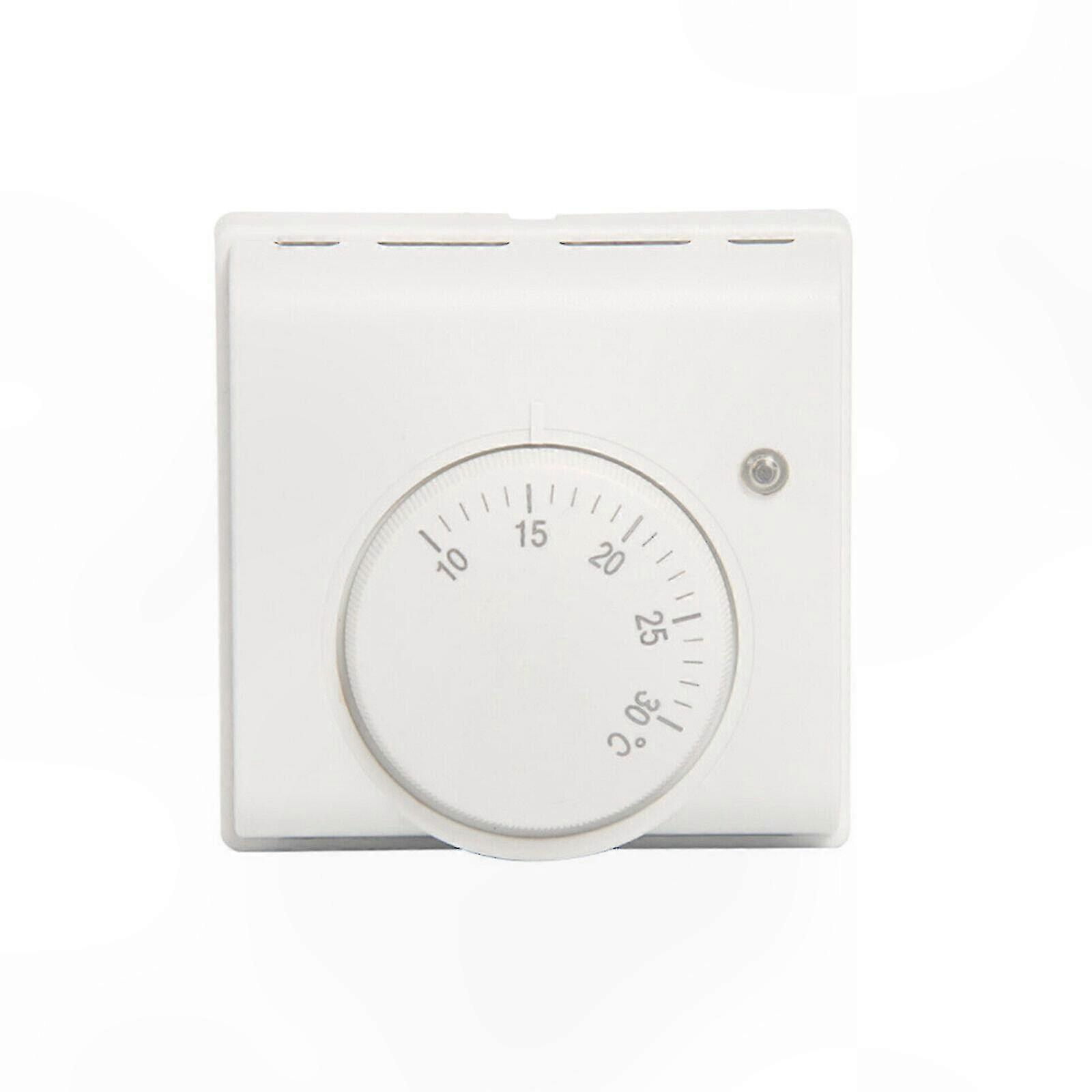 White Mechanical Thermostat for Central Heating Room Temperature Control Replacement Stat Durable Home Use