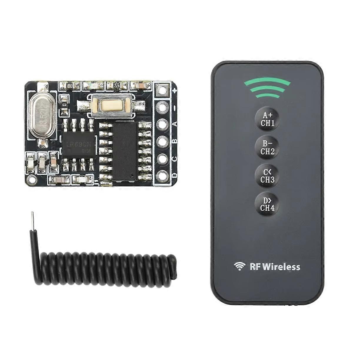 DC 3-5V 433Mhz Wireless Remote Control Switch Transmitter Learning Code Decoding Receiver Module 4CH Electronic Kit