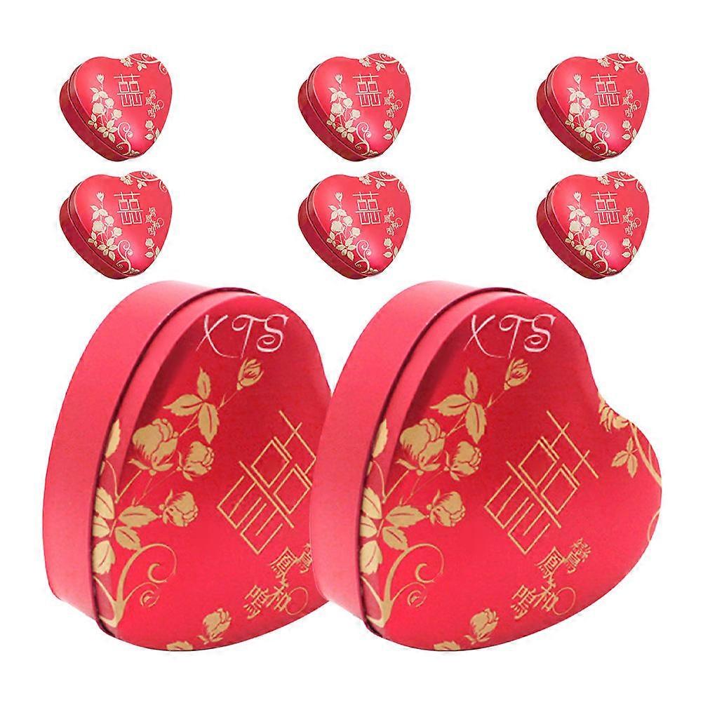 Tinplate Heart Shaped Box Wedding Favor Boxes for Storage 24Pcs Assorted Color