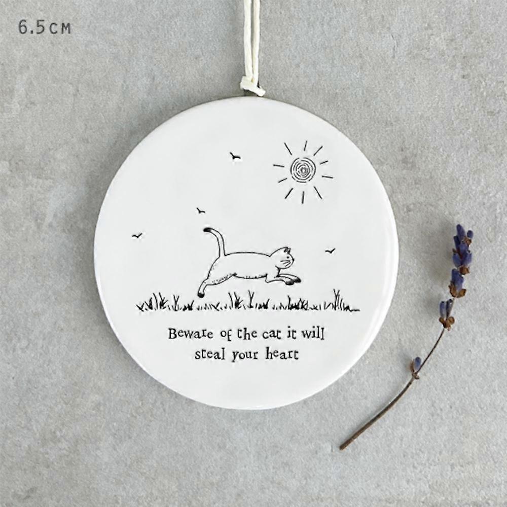 Porcelain Cat Hanger - Beware of the Cat