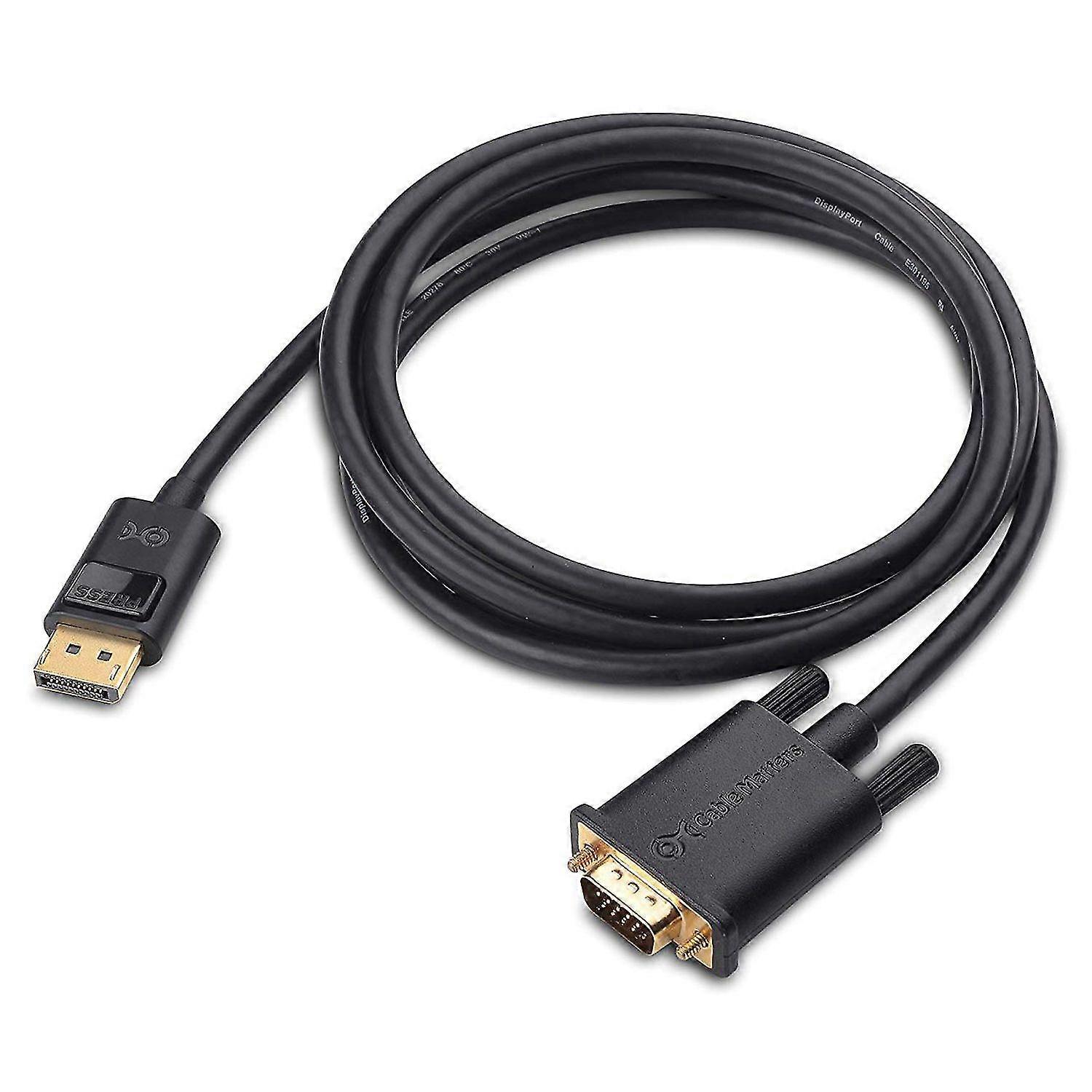 DisplayPort to VGA Cable 1.8 Meters Supports 1920x1200@60Hz Gold Plated Interface