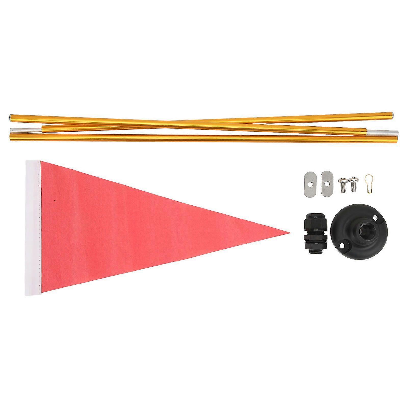 Kayak Flag Aluminum Flagpole Nylon DIY Kayak Safety Flag with Base Kit for Canoe Outdoor