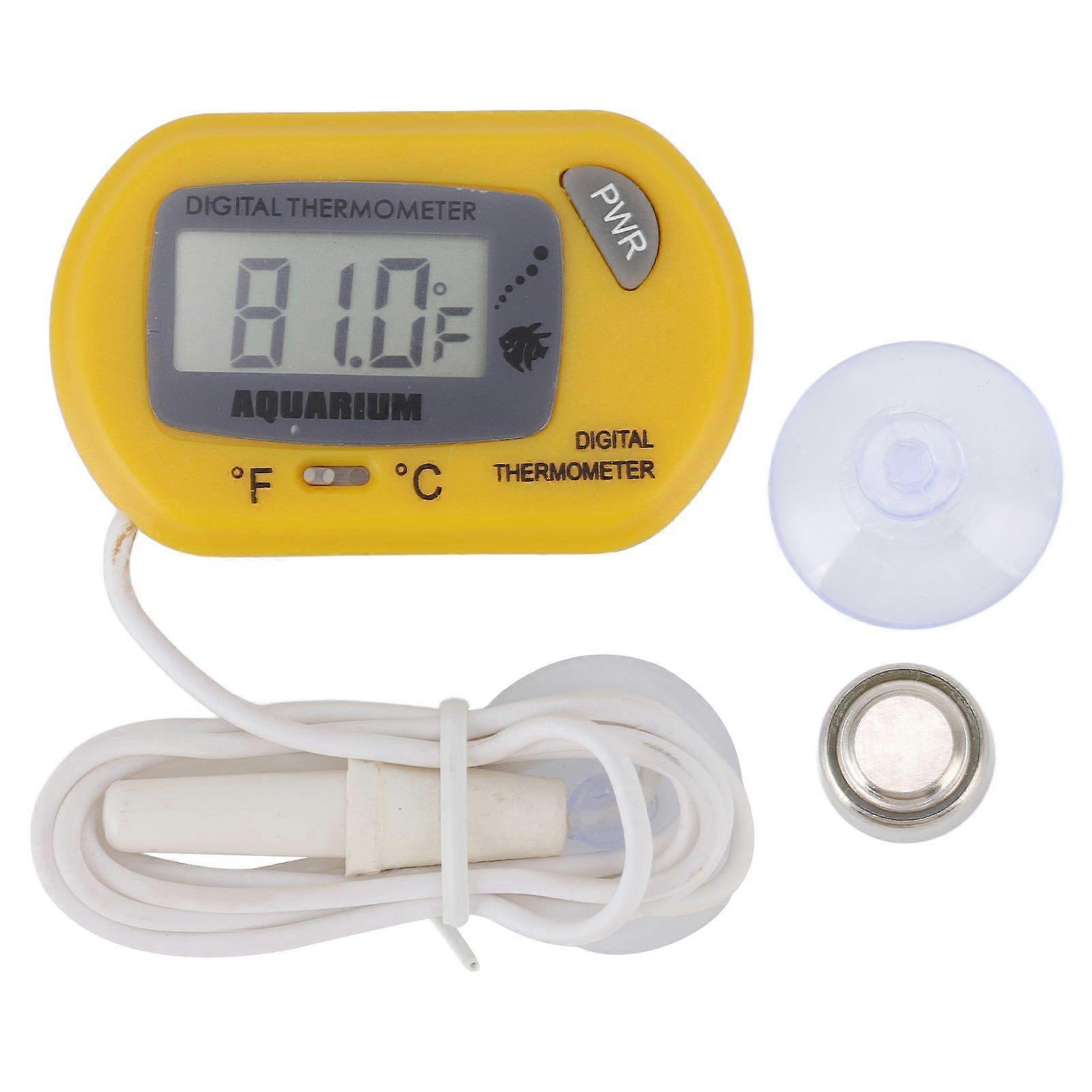 Aquarium Thermometer LCD Digital Fish Tank Water Terrarium Temperature with Suction Cup