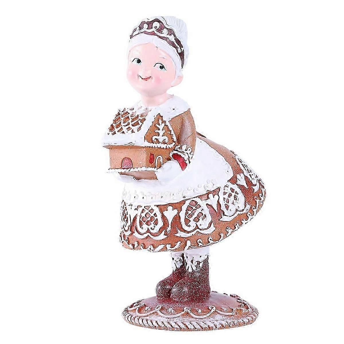 Christmas Decor Resin Gingerbread Santa Christmas Decorations Indoor Home Bedroom Decor 6.5 X 8 X 16