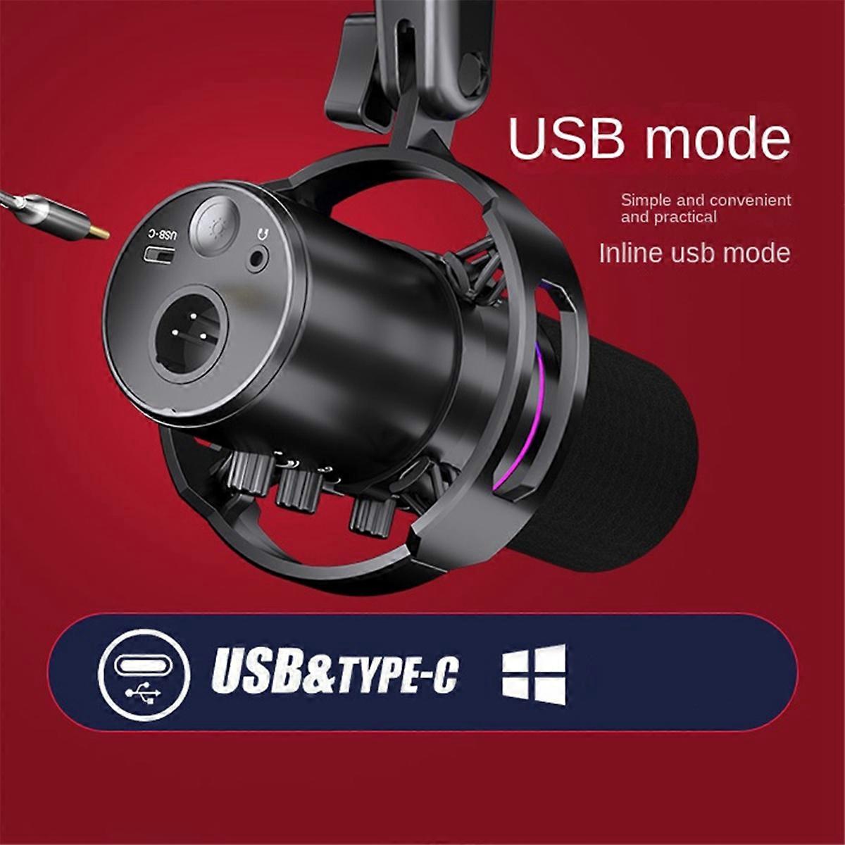 Dynamic Microphone XLR Connect 48V Sound Card Recording