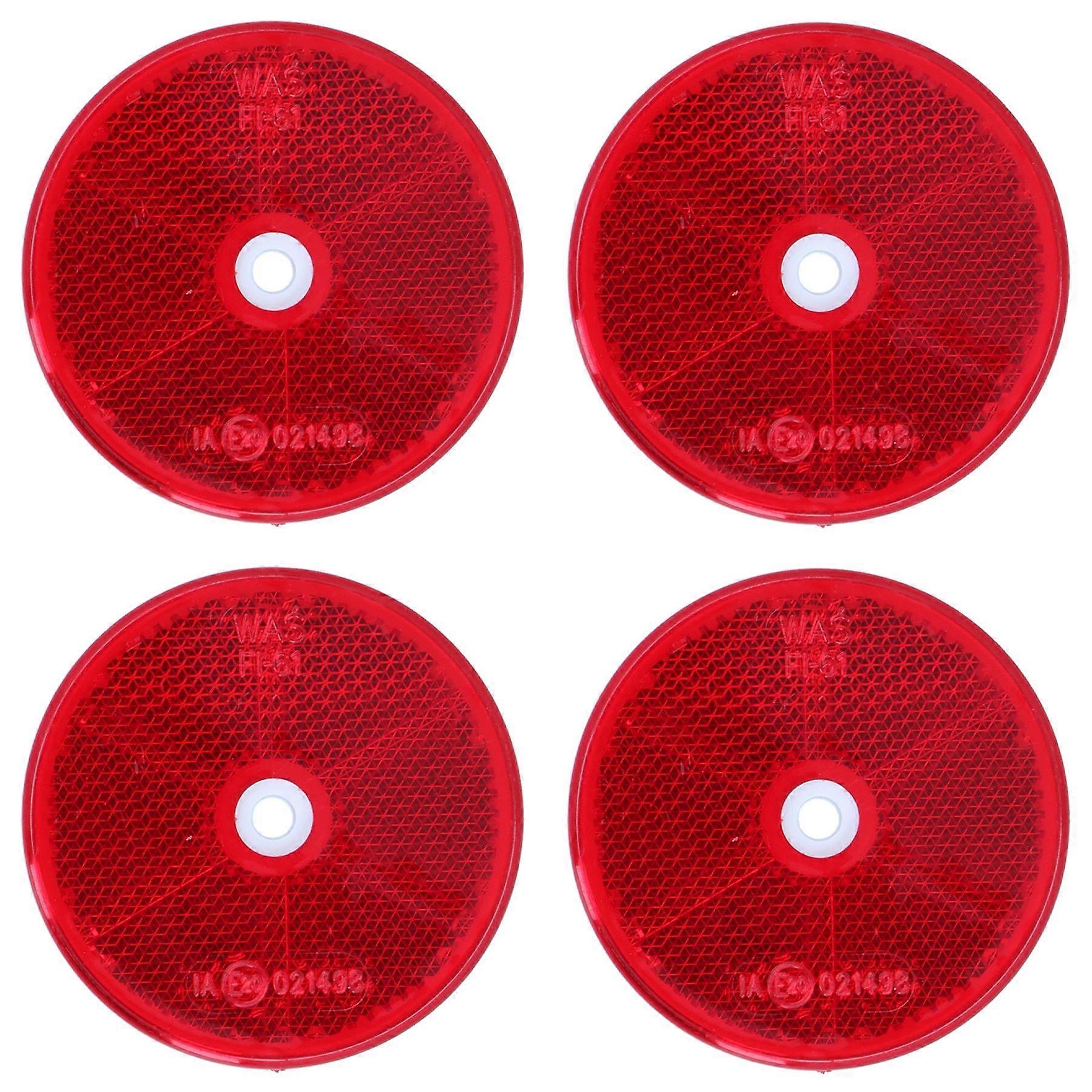 Red Round Rear Reflector Pack of 4 for Trailers Fence Gate Posts TR072