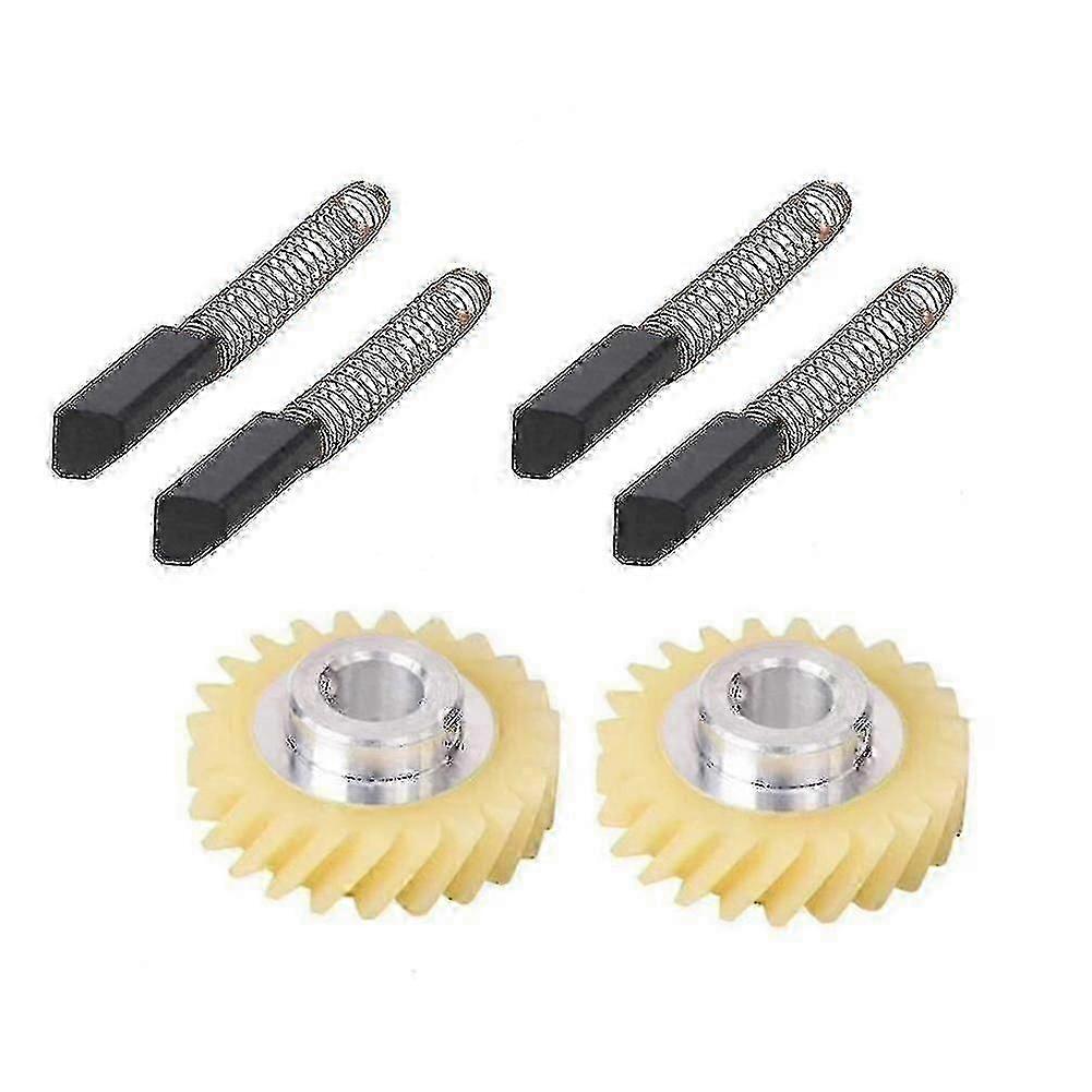 Kitchenaid Mixer Replacement Worm Drive Gear & 2 Pairs Motor Brushes Set
