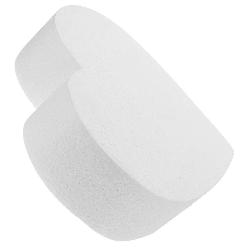 Heart Cake Dummies Foams Cake Model for Baking Practice 2Pcs White