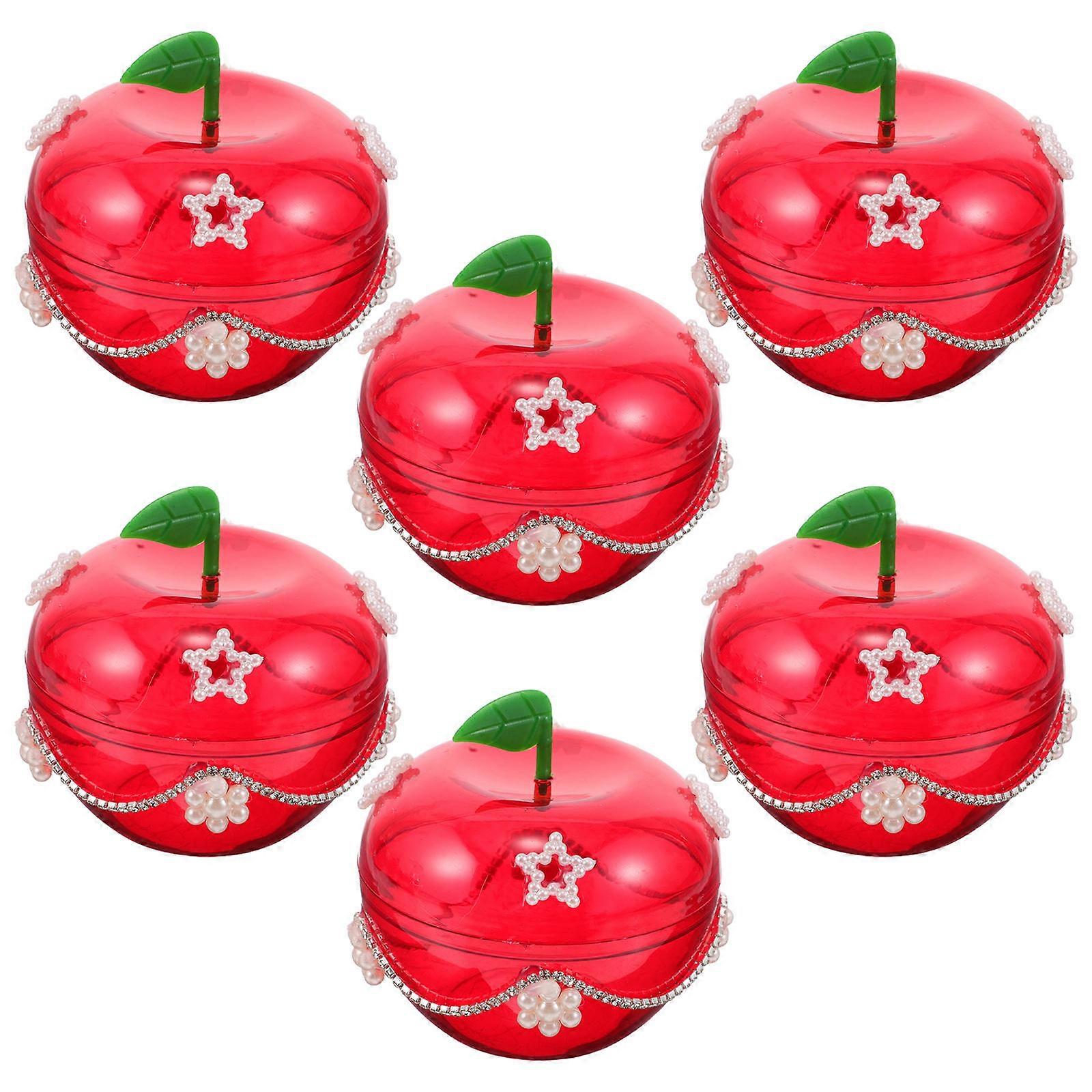 Red Apple Candy Box Candy Container with Lid for Storage 30Pcs
