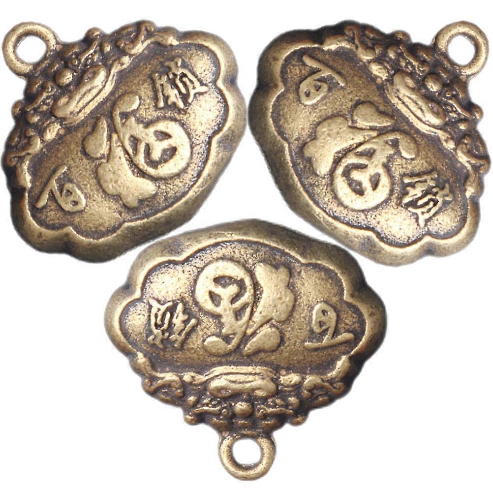 Lock Pendant for Car Hanging Ornament 6Pcs Chinese Style Golden Retro