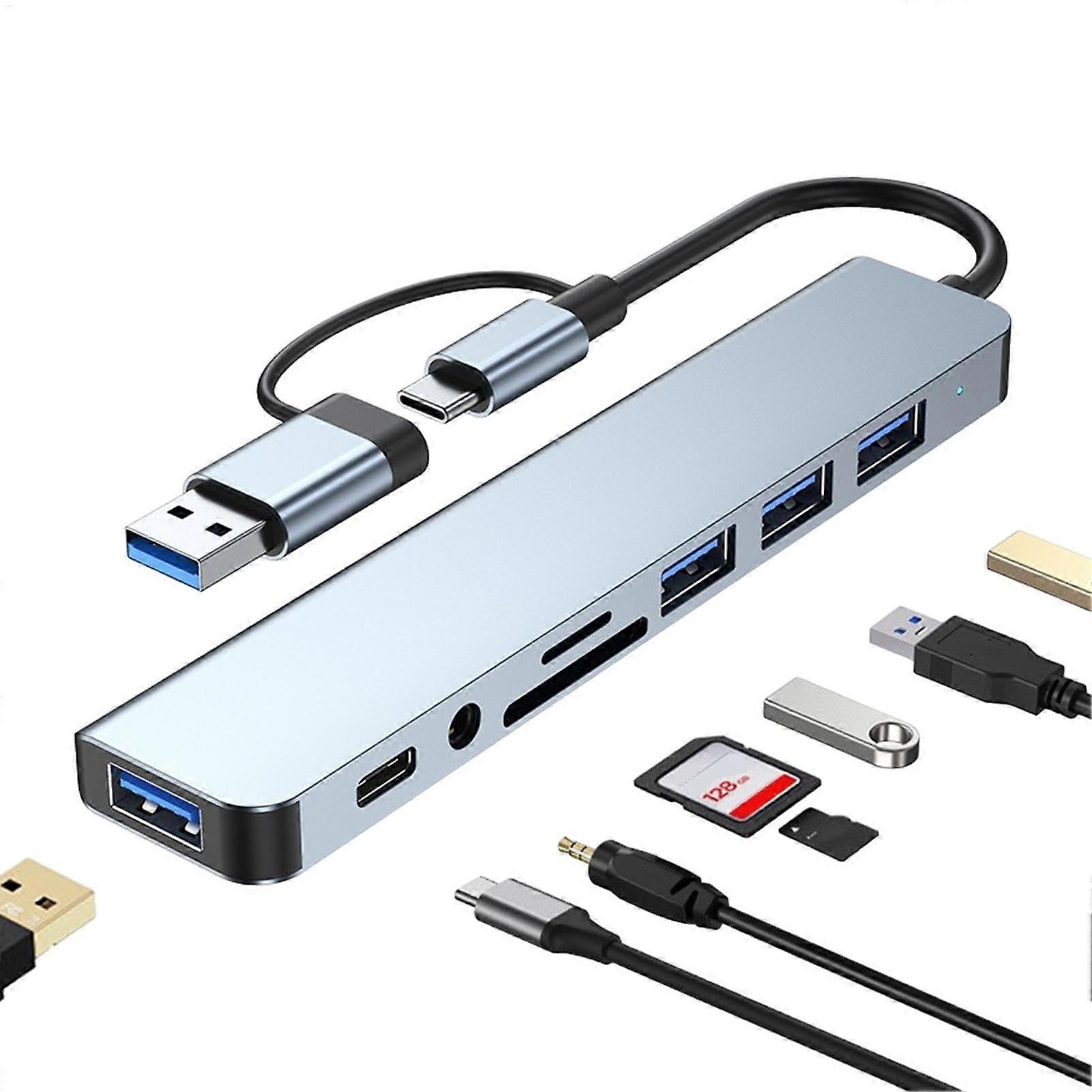 Double Port USB C Dock 2Port USBC Hub For Laptops Speed Data Transfer Compact Multiport USBC Adapter