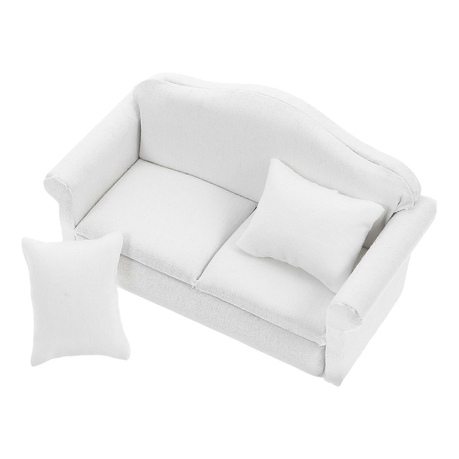 Mini Sofa Figurine Decorative Tiny Sofa Model for Decor White 3Pcs