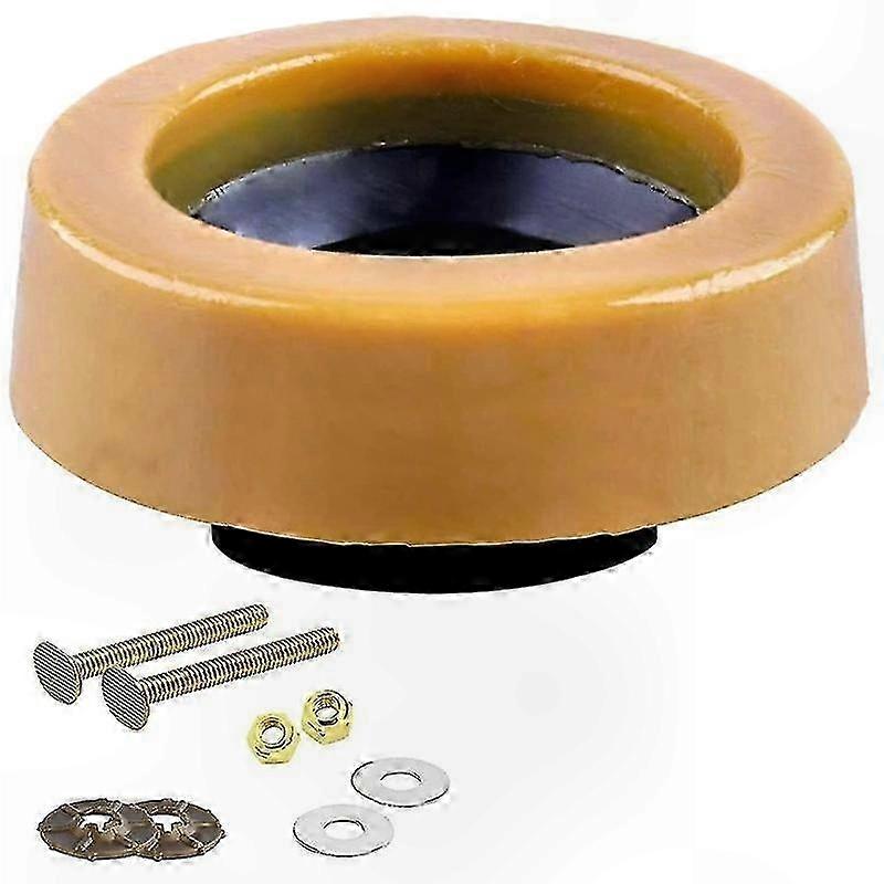 Floor-Mount Toilet Installation Kit with Wax Ring, Flange, and Bolts for Secure Sealing