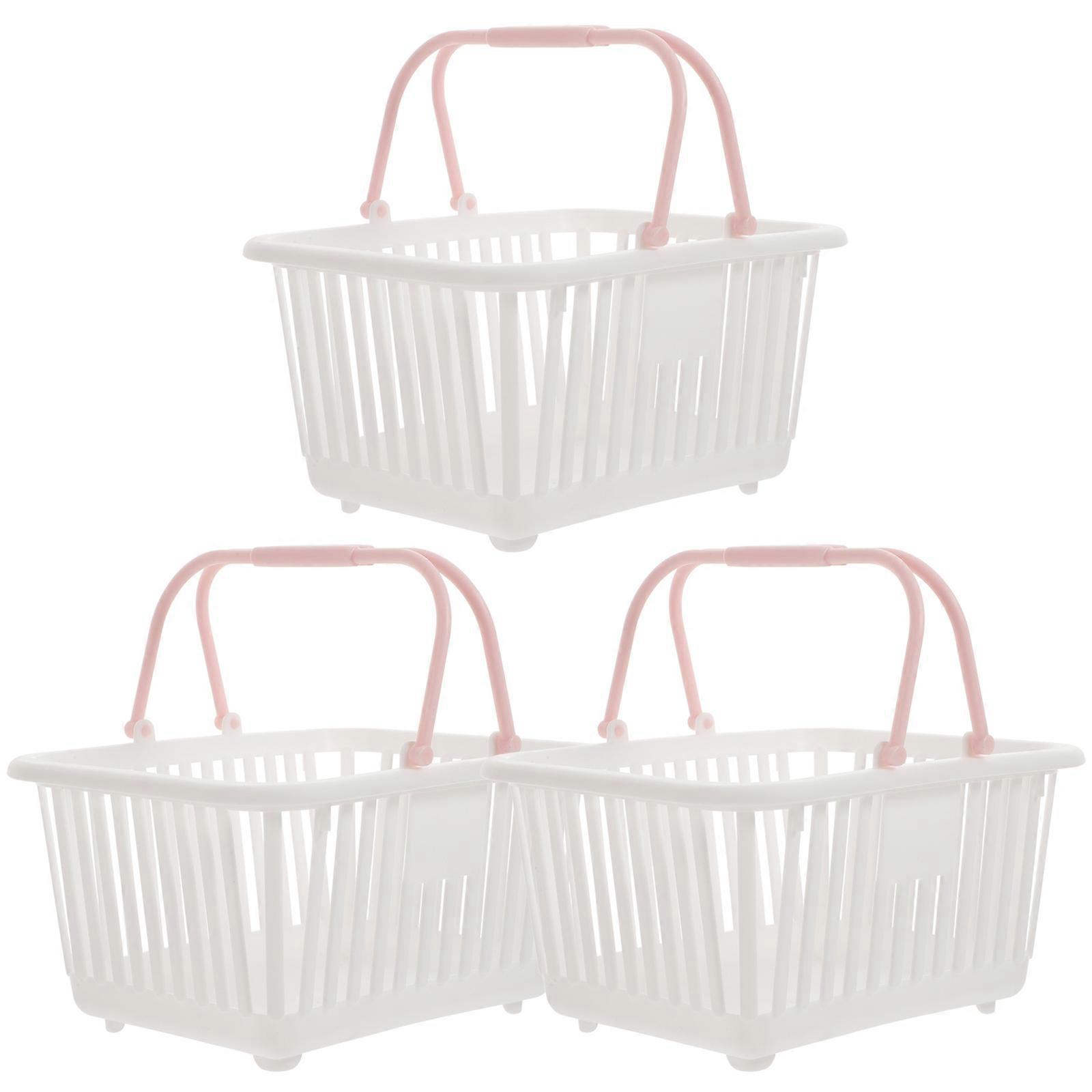 Small Plastic Basket for Kitchen Use with Handles 12Pcs Compact Storage Baskets