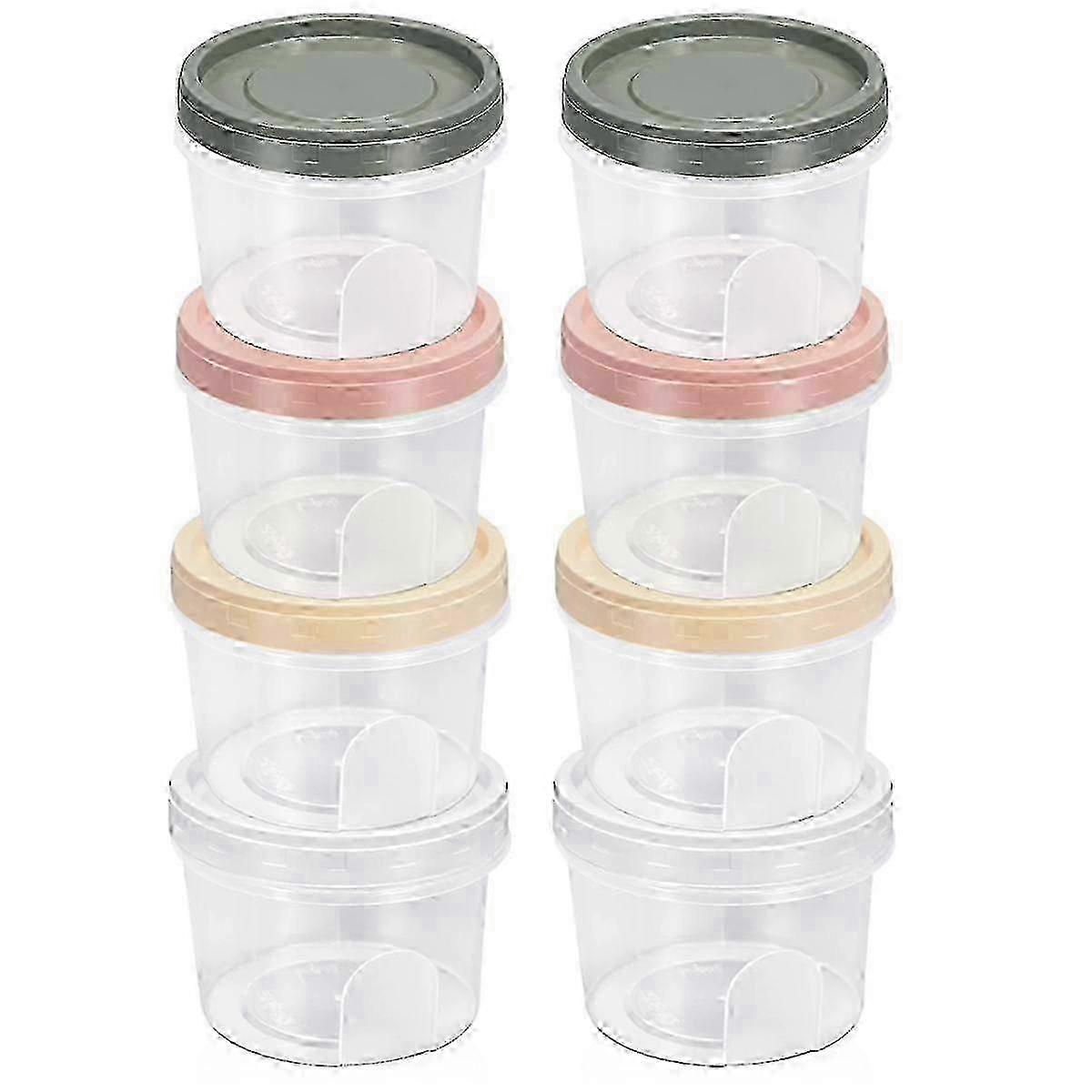 Small Reusable Freezer Storage Jars with Screw-Lid 8-Pack Plastic Containers