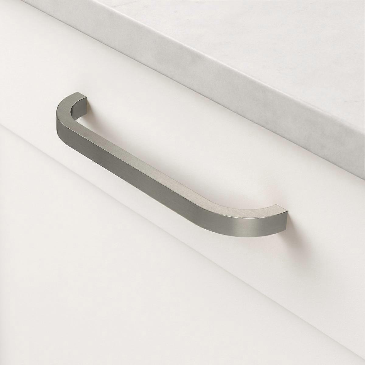 Brass Curved Cabinet Handles in Silver - 632mm