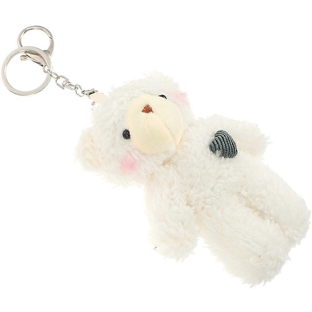 Plush Bear Keychain Pendant 2Pcs Bag Charm Women Daily Use Multicolor Key Holder Personal Belongings Security