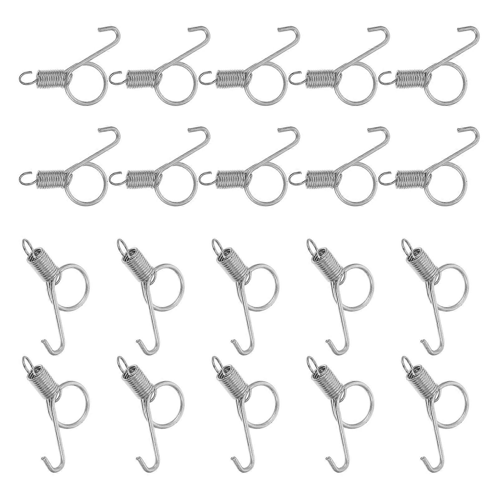 Metal Cage Spring Hooks for Dog Crate Latch 40Pcs Silver Galvanized Iron
