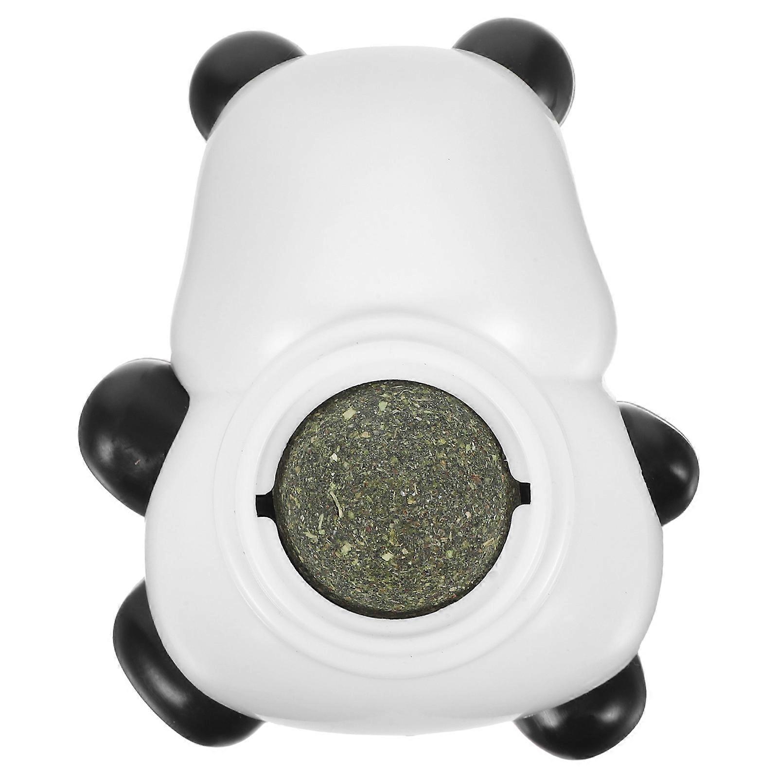 Teeth Cleaning Catnip Toys 4Pcs Panda Shaped Balls For Pets Home Entertainment And Indoor Play White