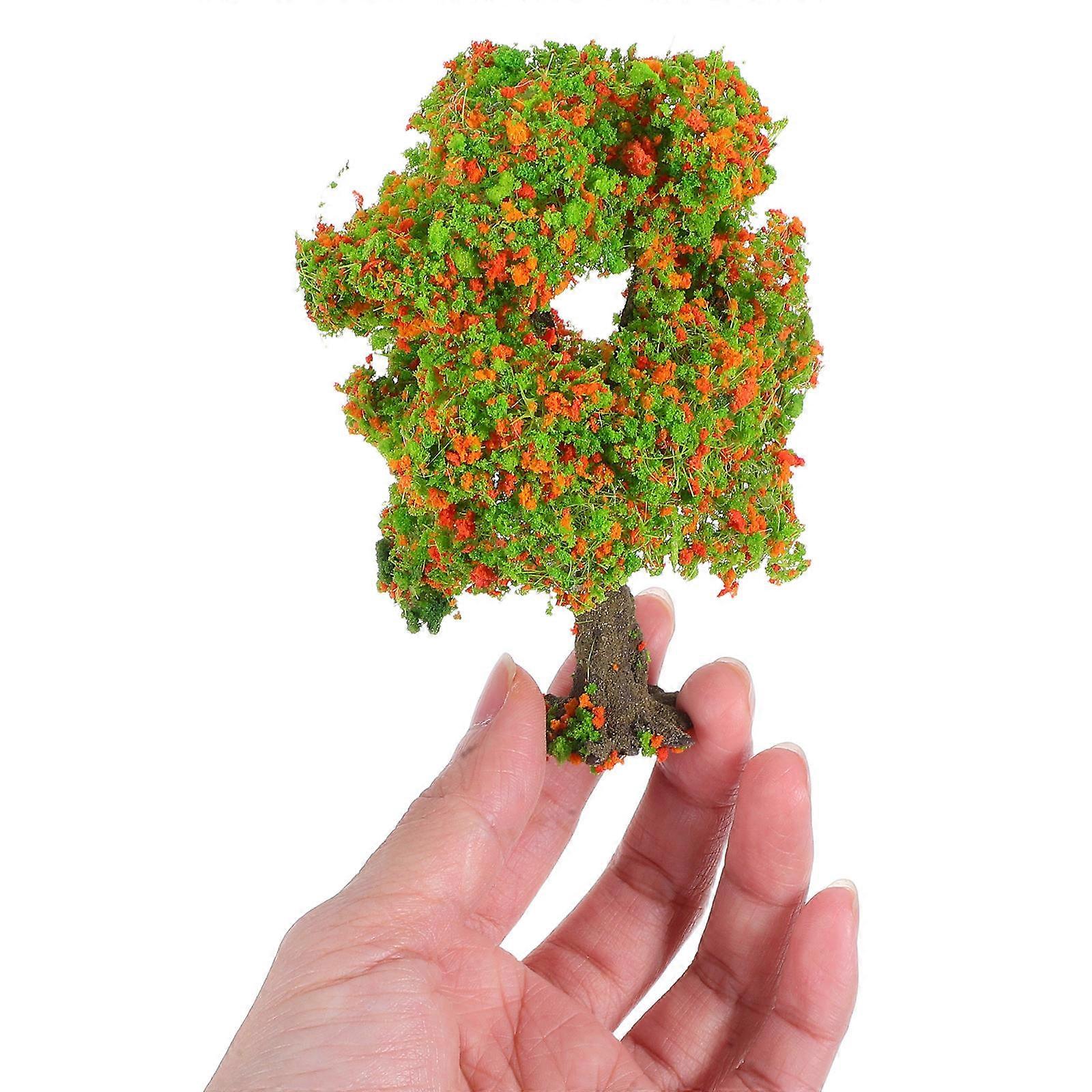 Model Tree for Railroad Scenery Artificial Tree Ornament for Decor 2Pcs Green