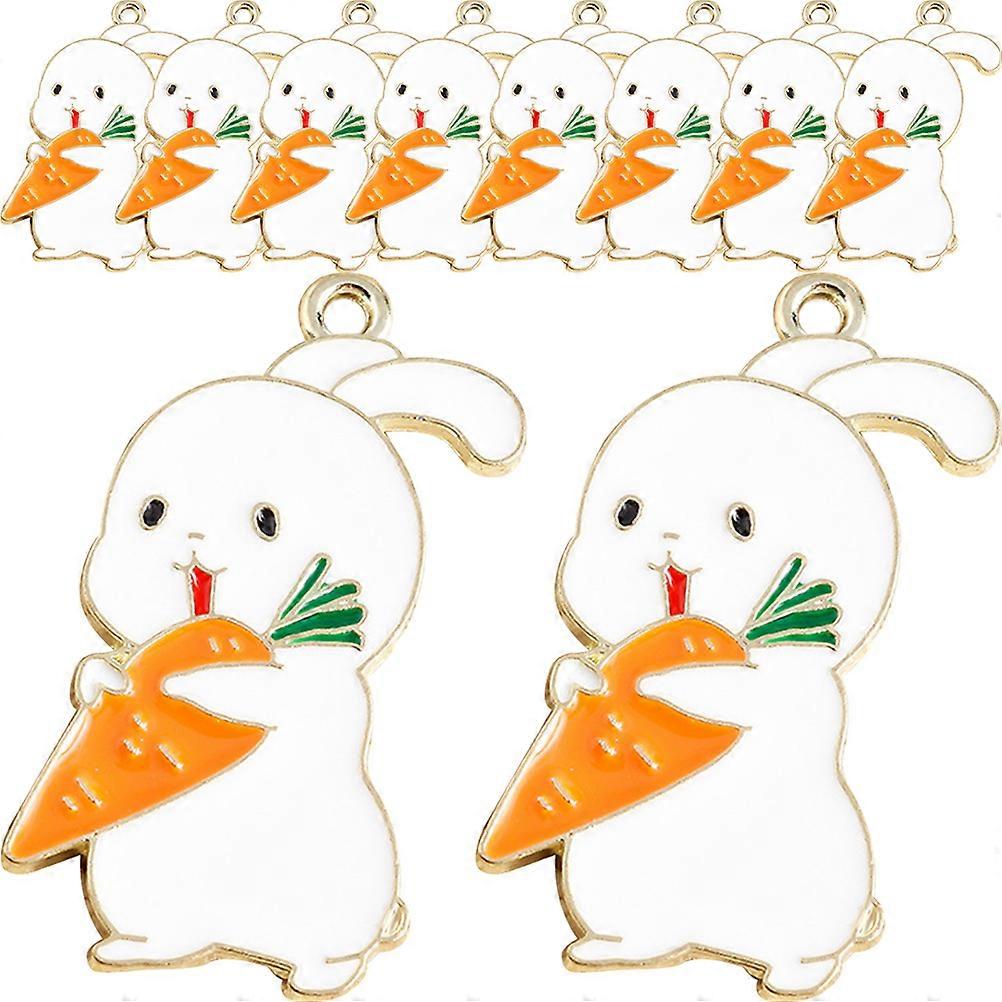 Hu Luo Carrot Pendant for Jewelry Making 10Pcs Multi Color Alloy