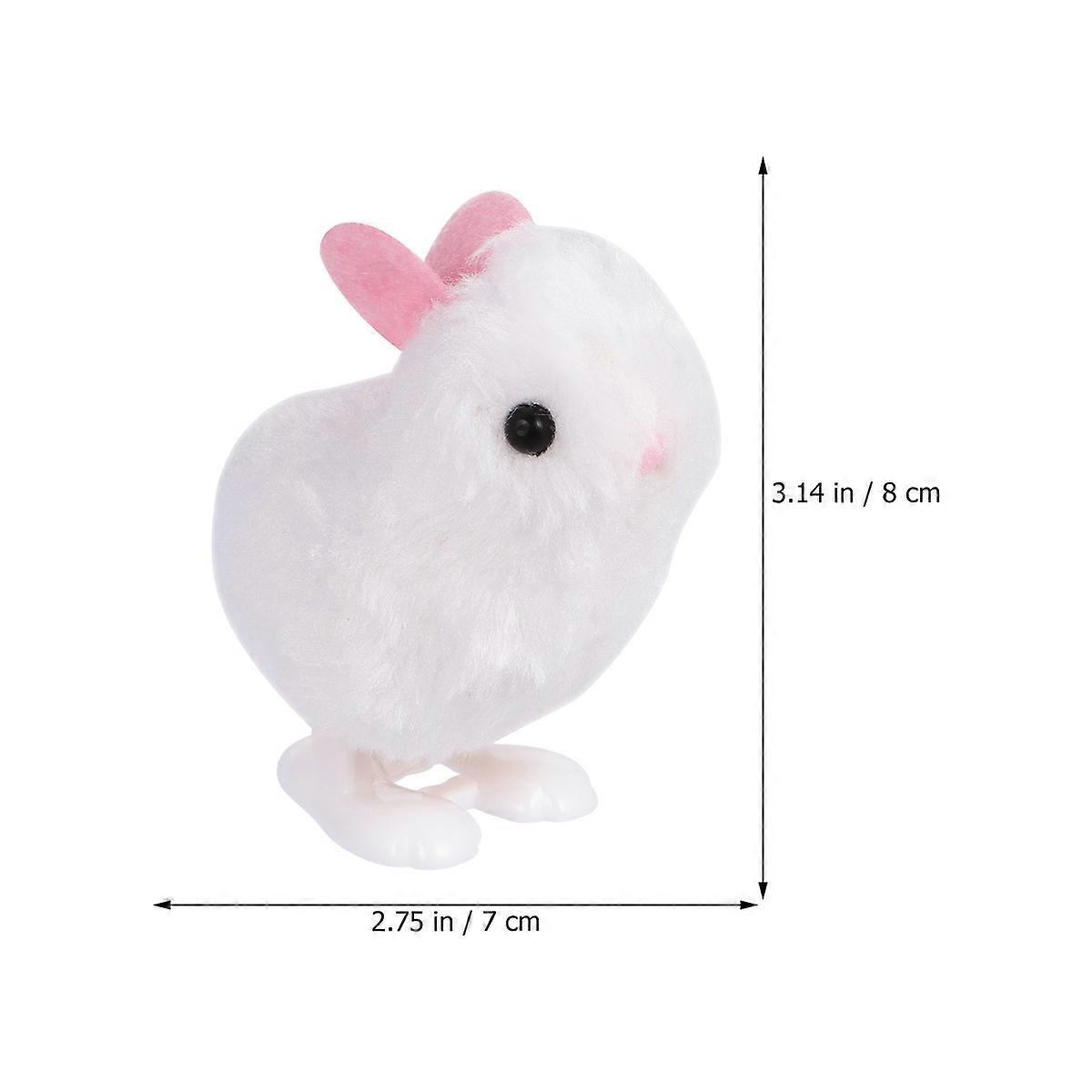 White Bouncing Rabbit Wind-Up Toys for Kids 5Pcs Clockwork Plush Bunny Models