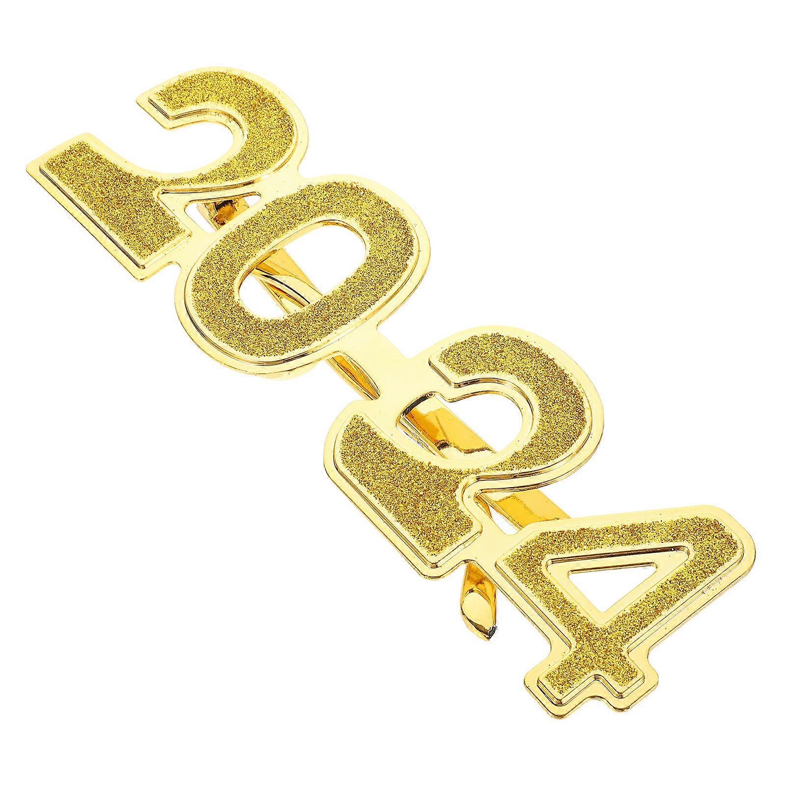 New Year Party Glasses 2024 Photo Prop for Party Attendees 20X13.5X6CM Golden Rectangular Design 3Pcs