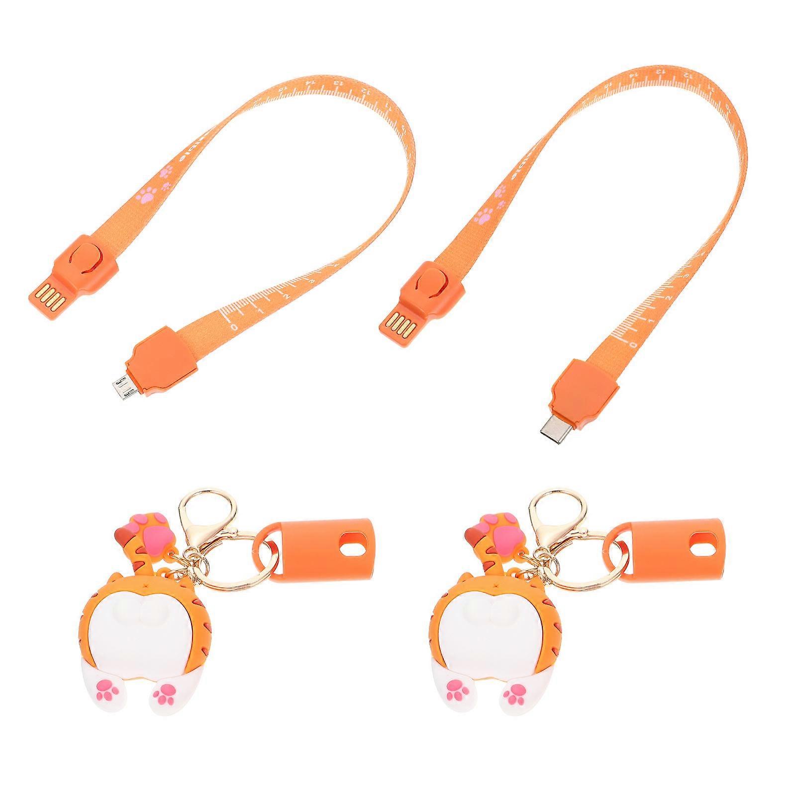 Key Chain Pendant Charging Cable for Mobile Phone Flexible 8Pcs