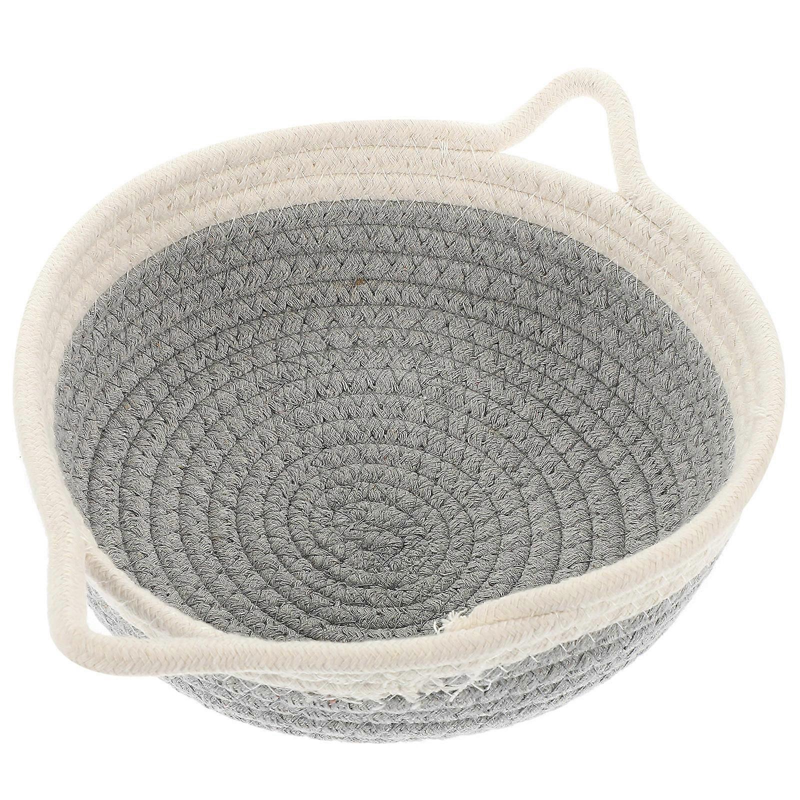 5Pcs Multi-functional Rectangular Cotton Rope Woven Basket For Kitchen And Bathroom Storage