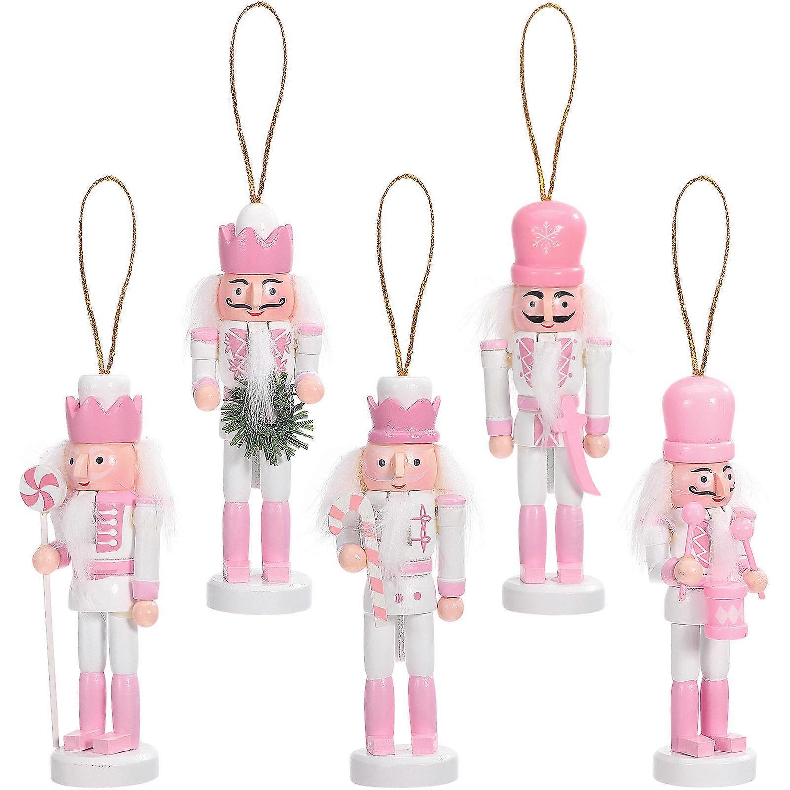 Nutcracker Pendant 10Pcs Assorted Color Wood Hanging Nutcracker Decor