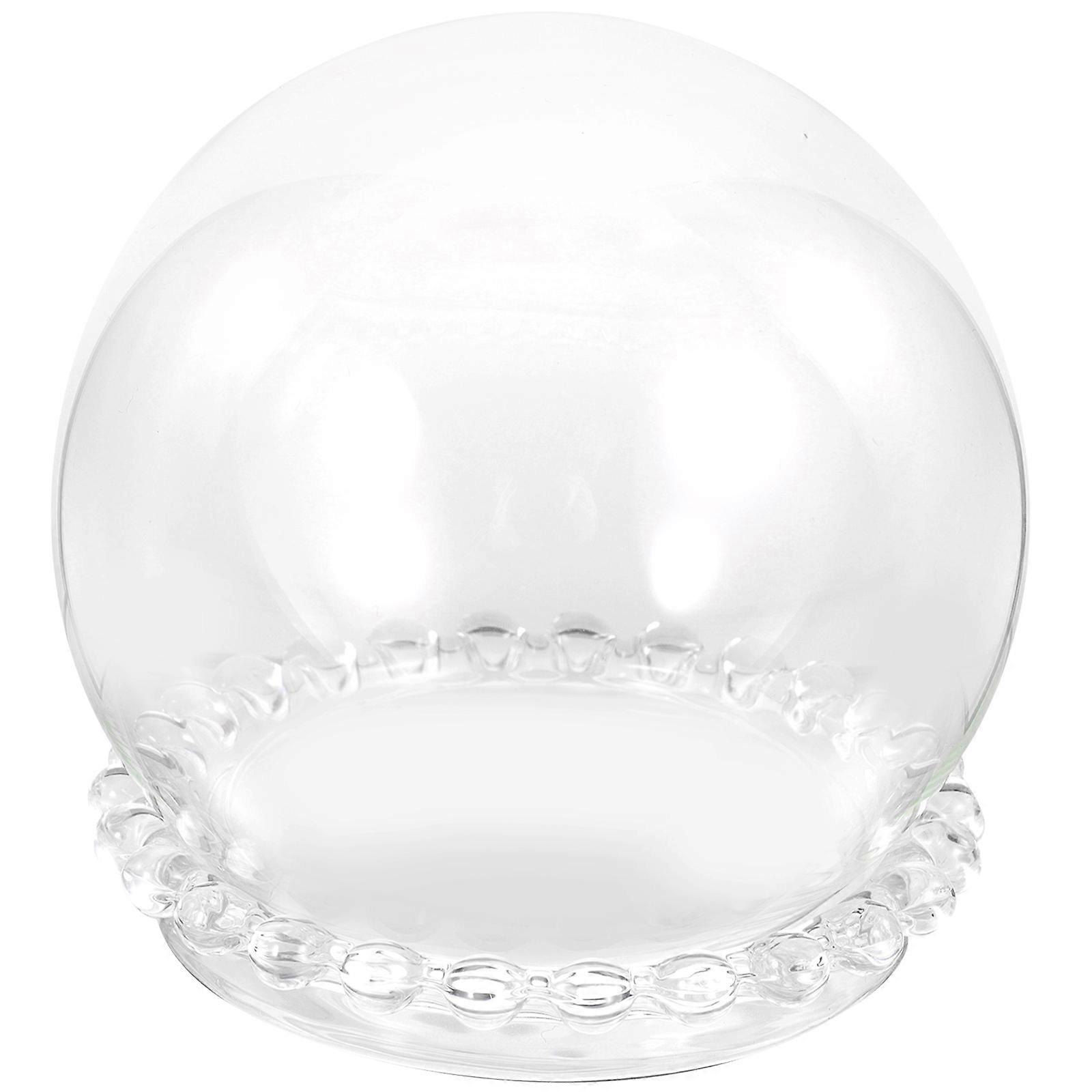 Glass Cake Holder Small Tray with Dome for Home Use 3Pcs Set