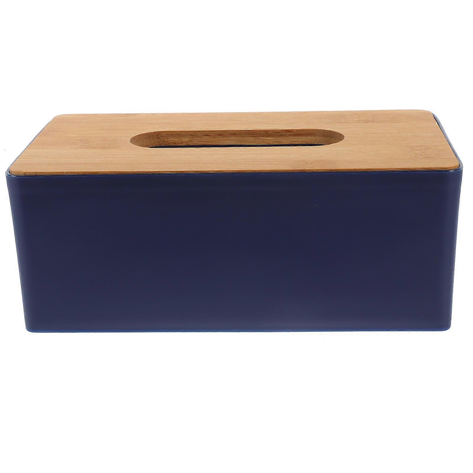 Rectangle Tissue Box Holder Dark Blue for Napkin Storage 2Pcs Pack