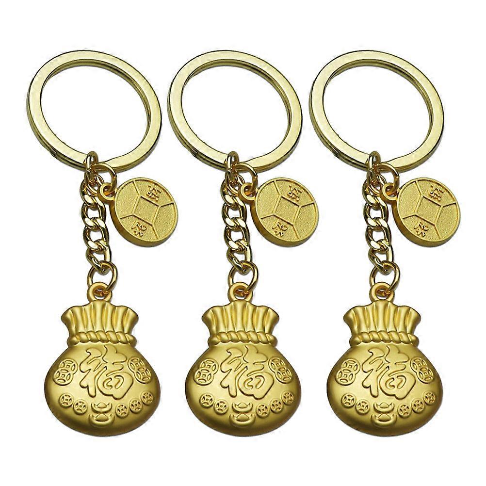 New Year Keychain Mouse Key Ring Decorative Hanging Pendant 6Pcs